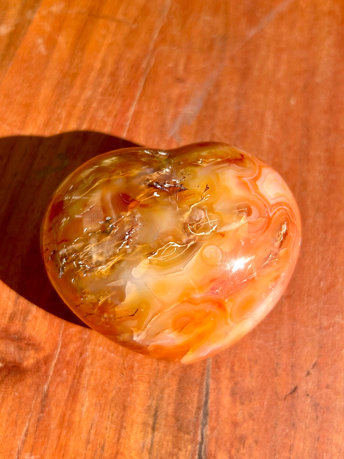 Carnelian Gemstone Polished Heart Carvings