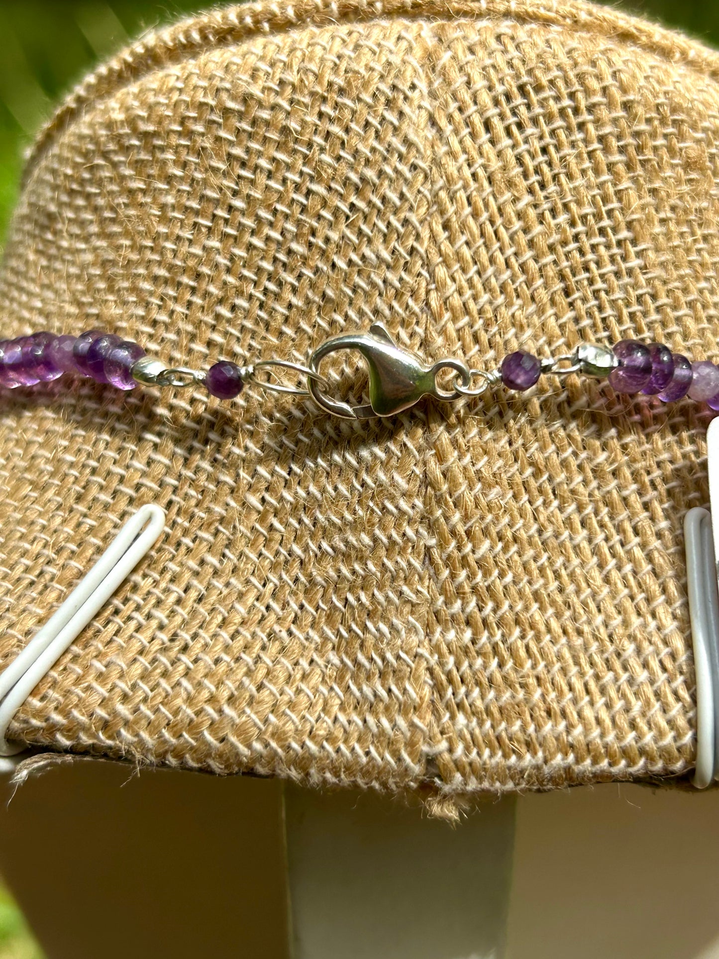 Amethyst & Lepidolite Gemstone Beaded Choker Style Necklace