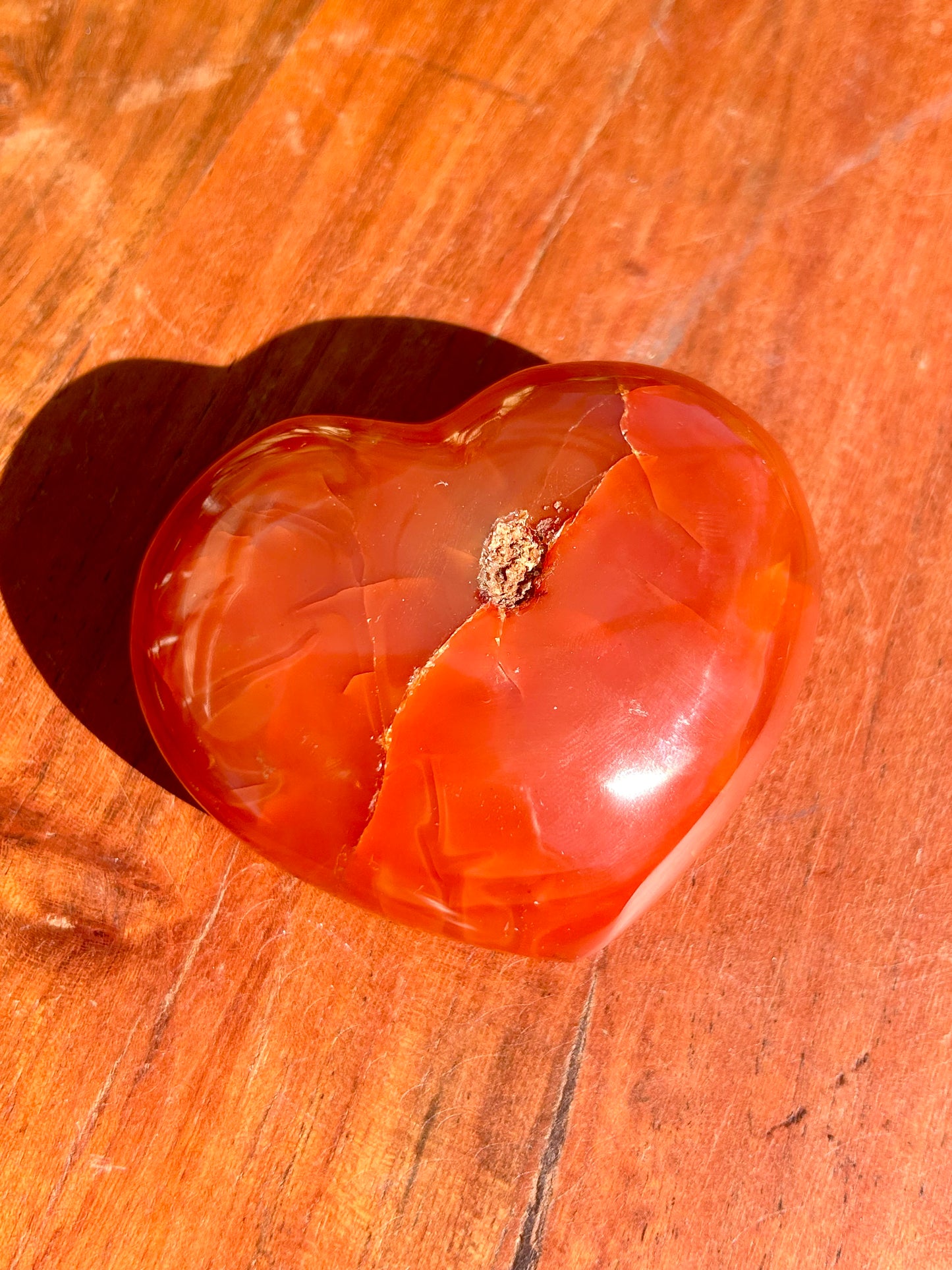 Carnelian Gemstone Polished Heart Carvings