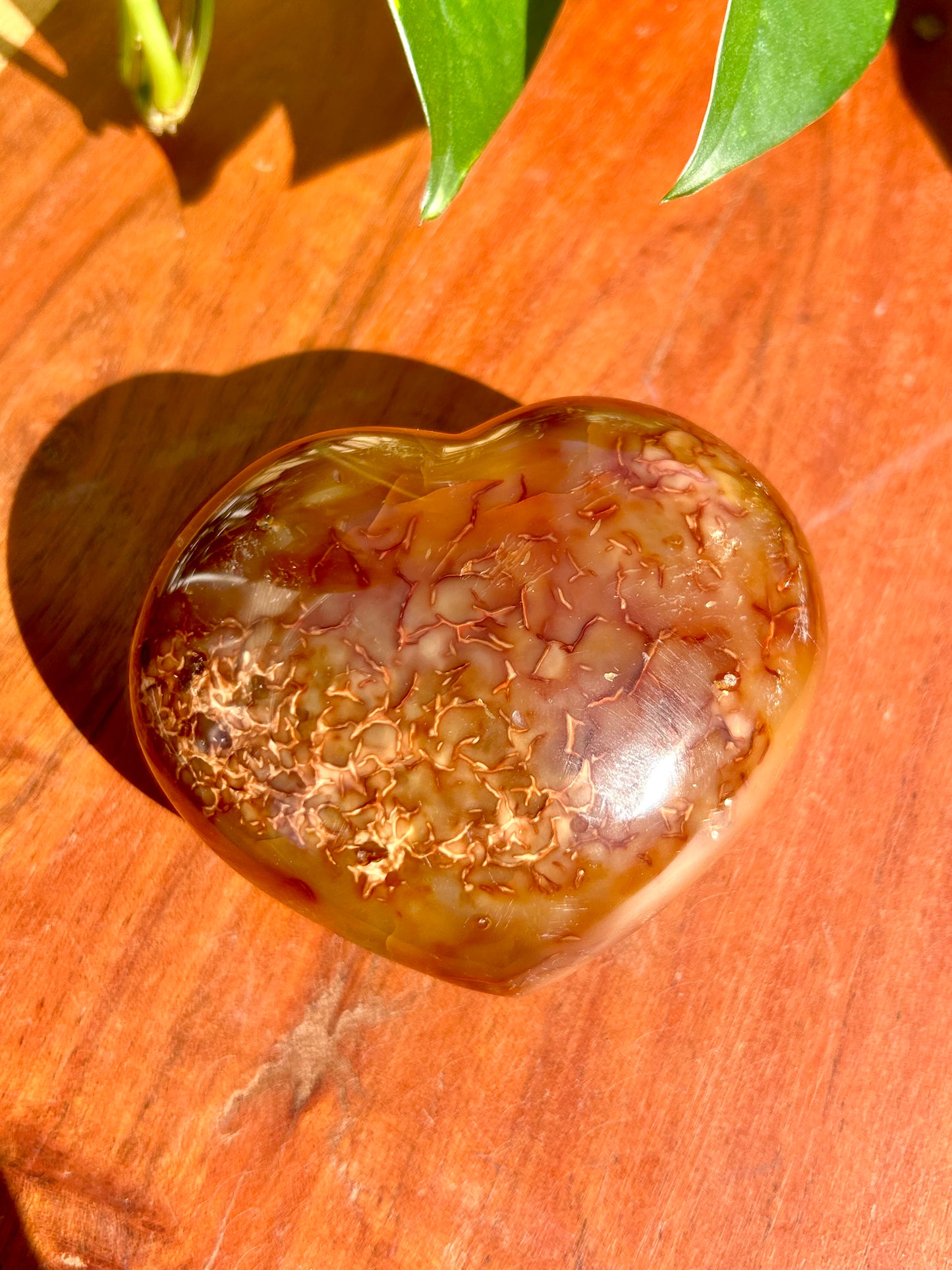 Carnelian Gemstone Polished Heart Carvings