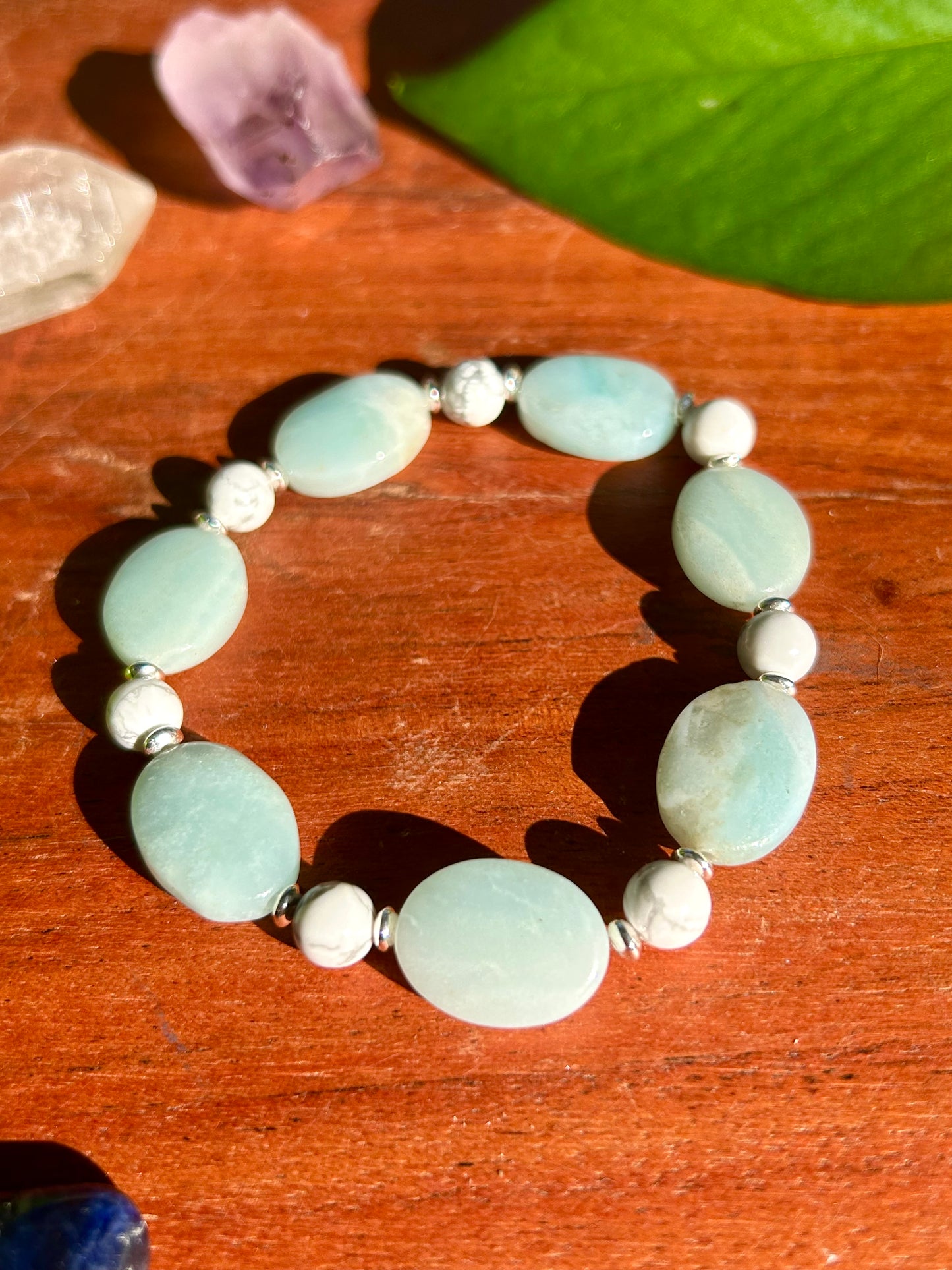 Amazonite & White Howlite Gemstone Bracelet