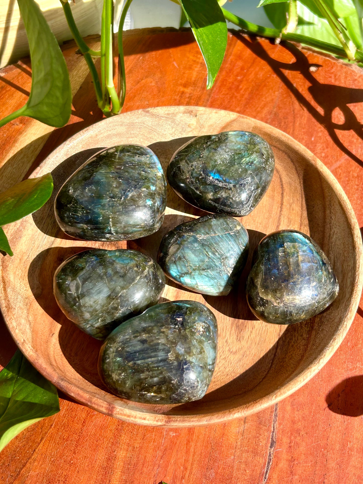 Labradorite Gemstone Polished Heart Carvings