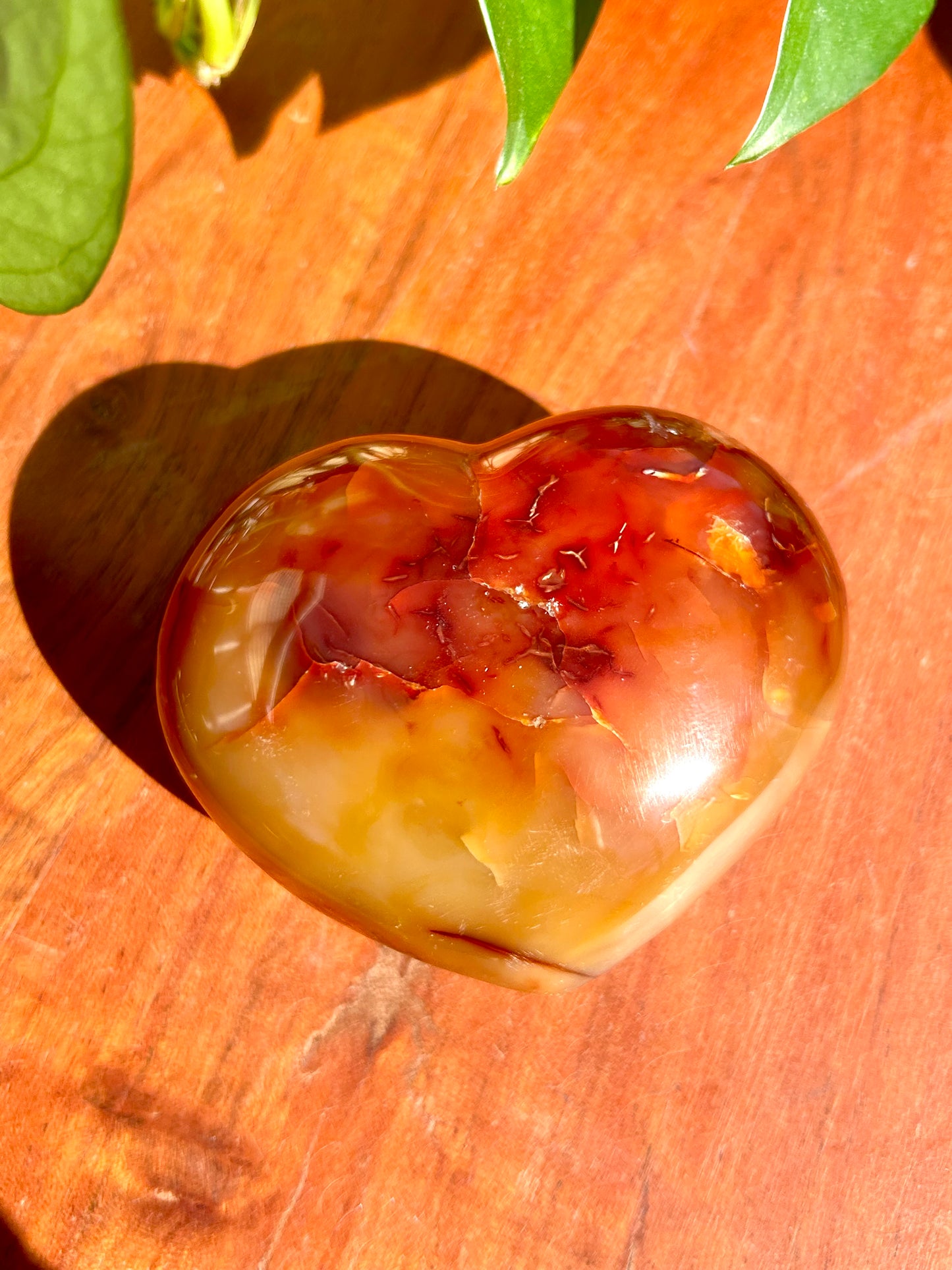 Carnelian Gemstone Polished Heart Carvings