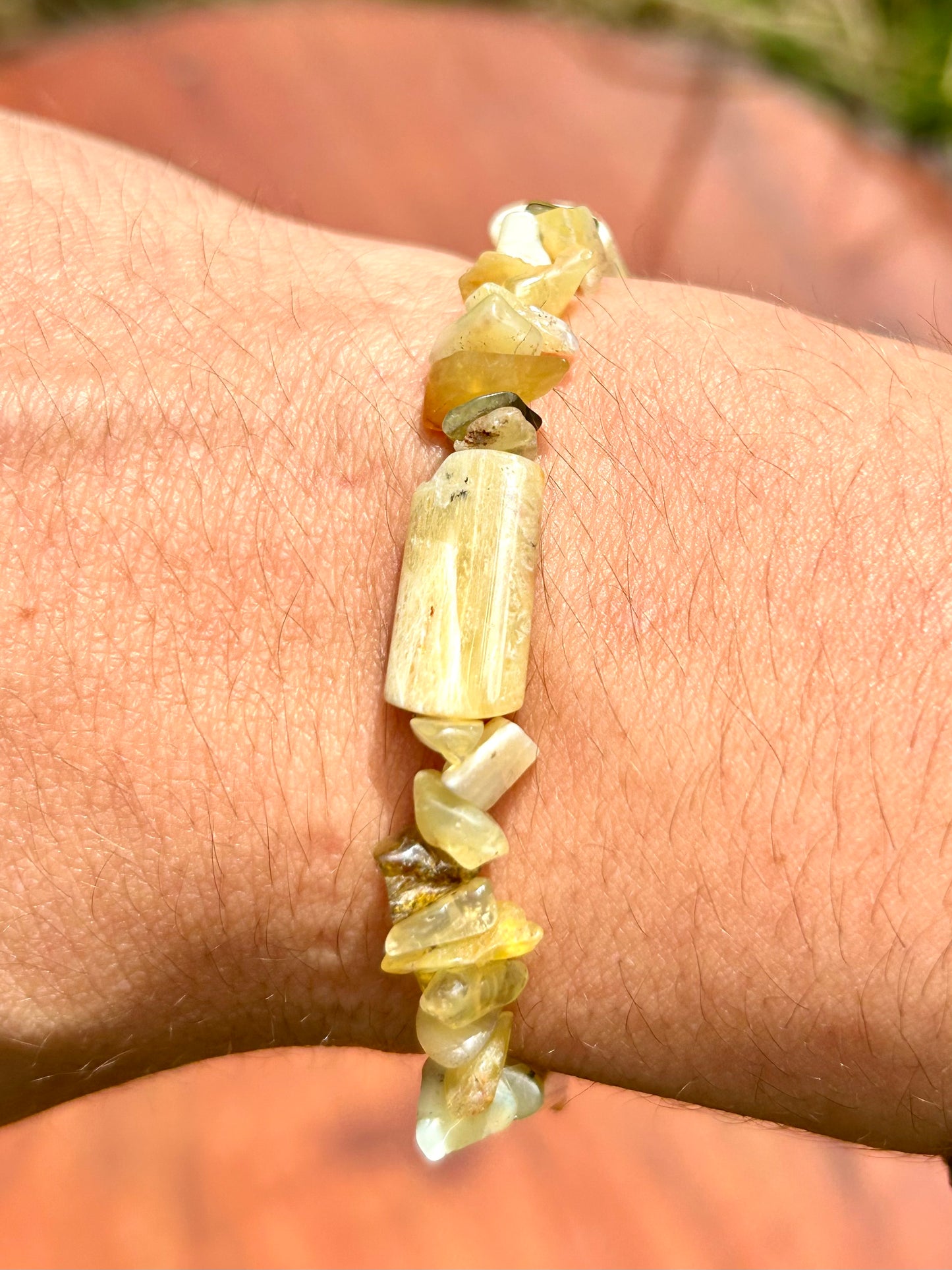 Yellow Peruvian Opal Gemstone Bracelet