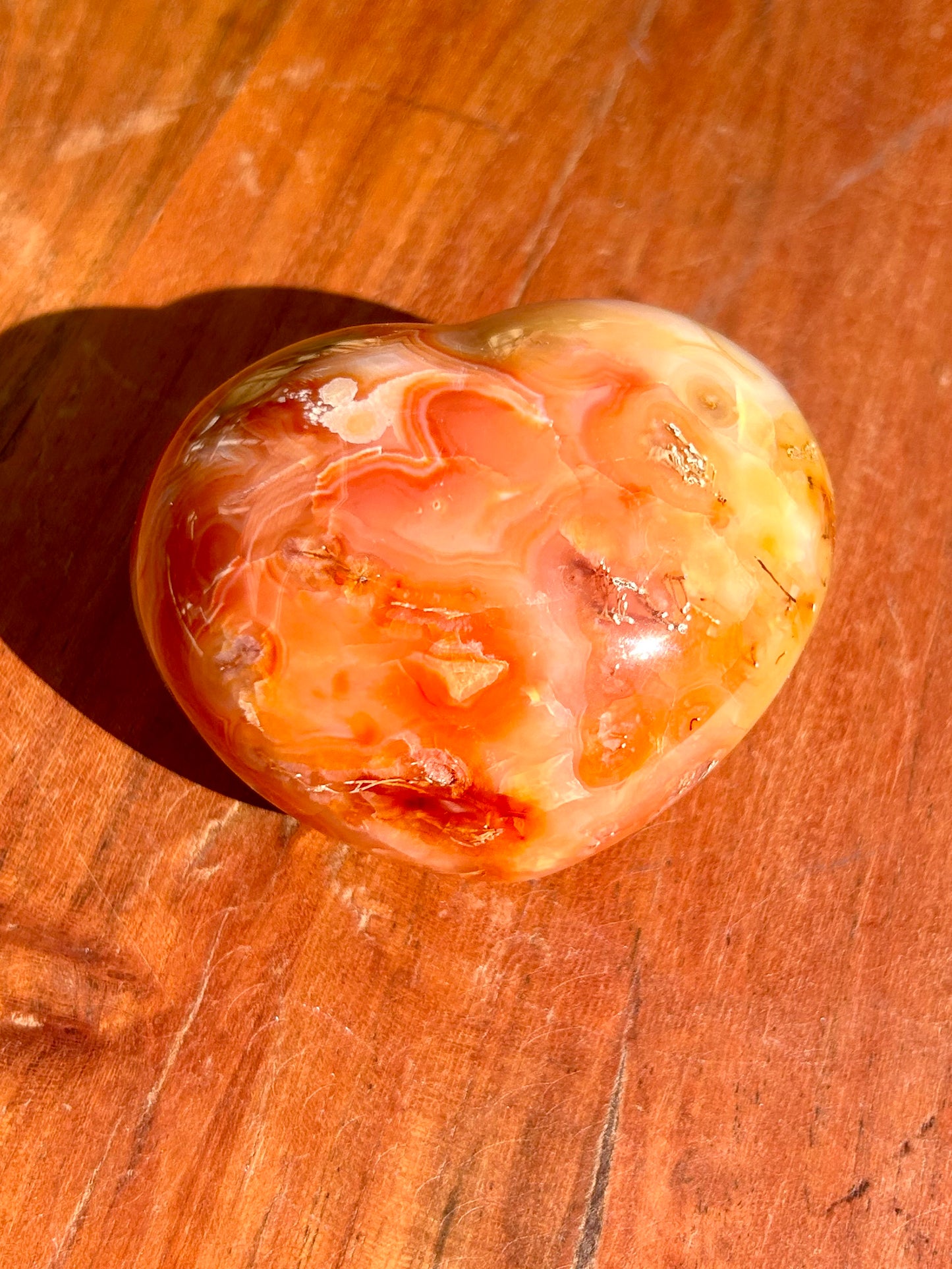 Carnelian Gemstone Polished Heart Carvings