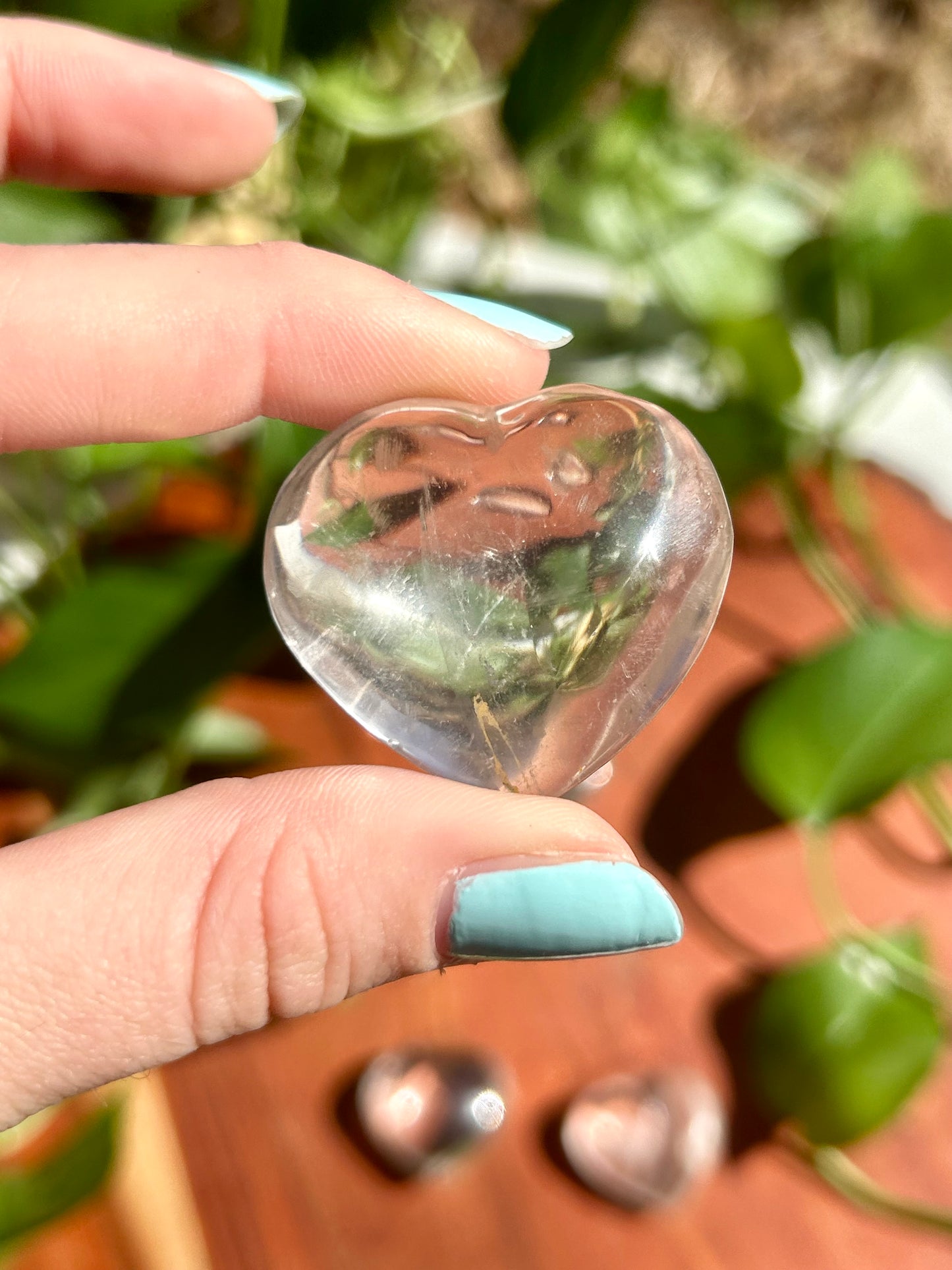 Clear Quartz Gemstone Mini Polished Heart Carvings