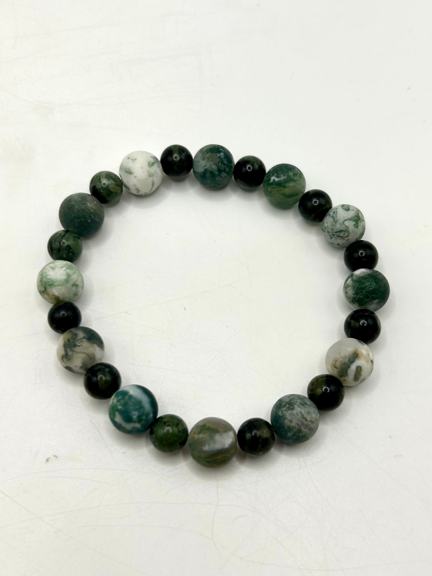 Moss Agate & Kambaba Jasper Gemstone Bracelet