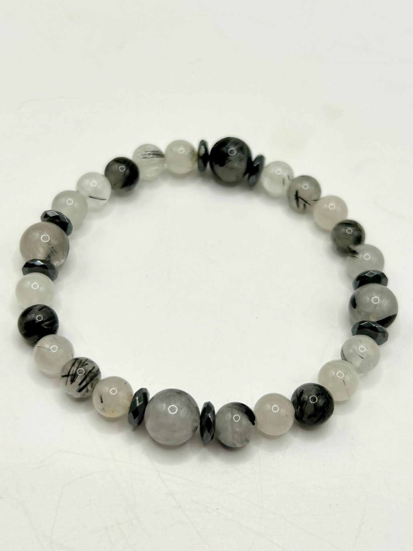 Tourmalinated Quartz Gemstone Bracelet