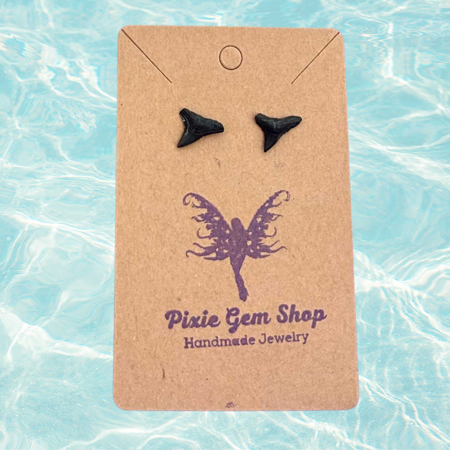 Shark Tooth Fossil Hypoallergenic Stainless Steel Stud Earrings