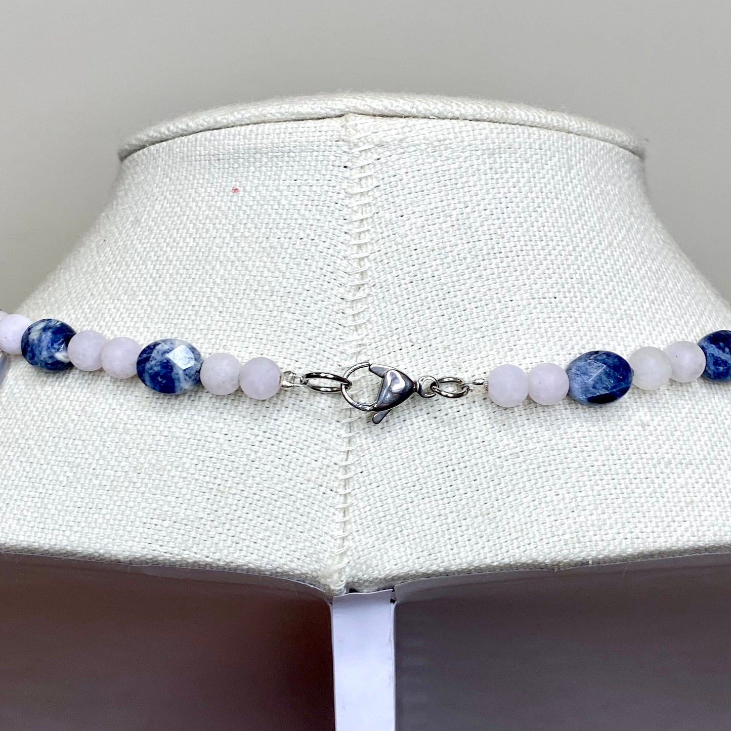 Sodalite, Jade, & Chalcedony Gemstone Beaded Necklace