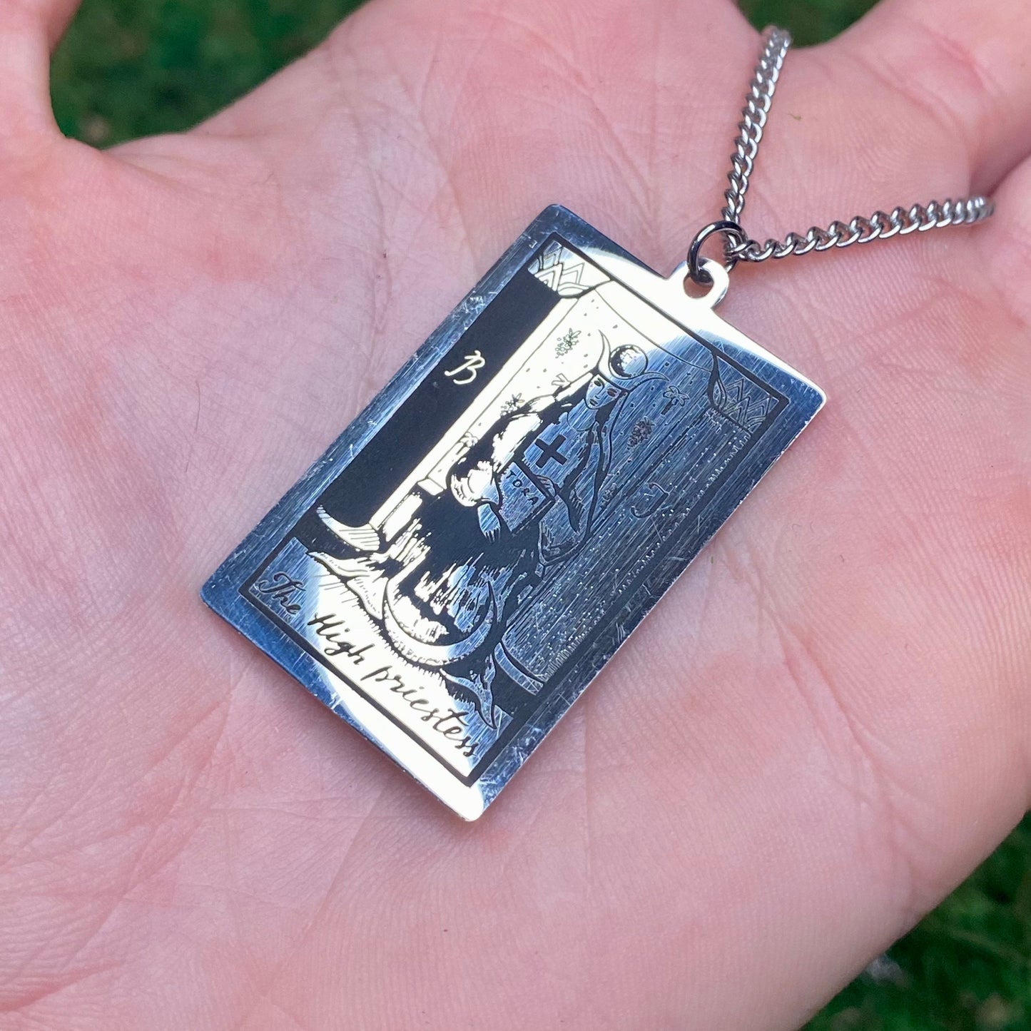 The High Priestess Tarot Card Necklace.