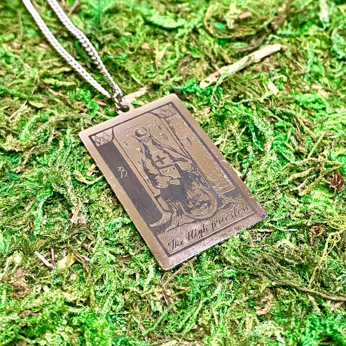 The High Priestess Tarot Card Necklace.