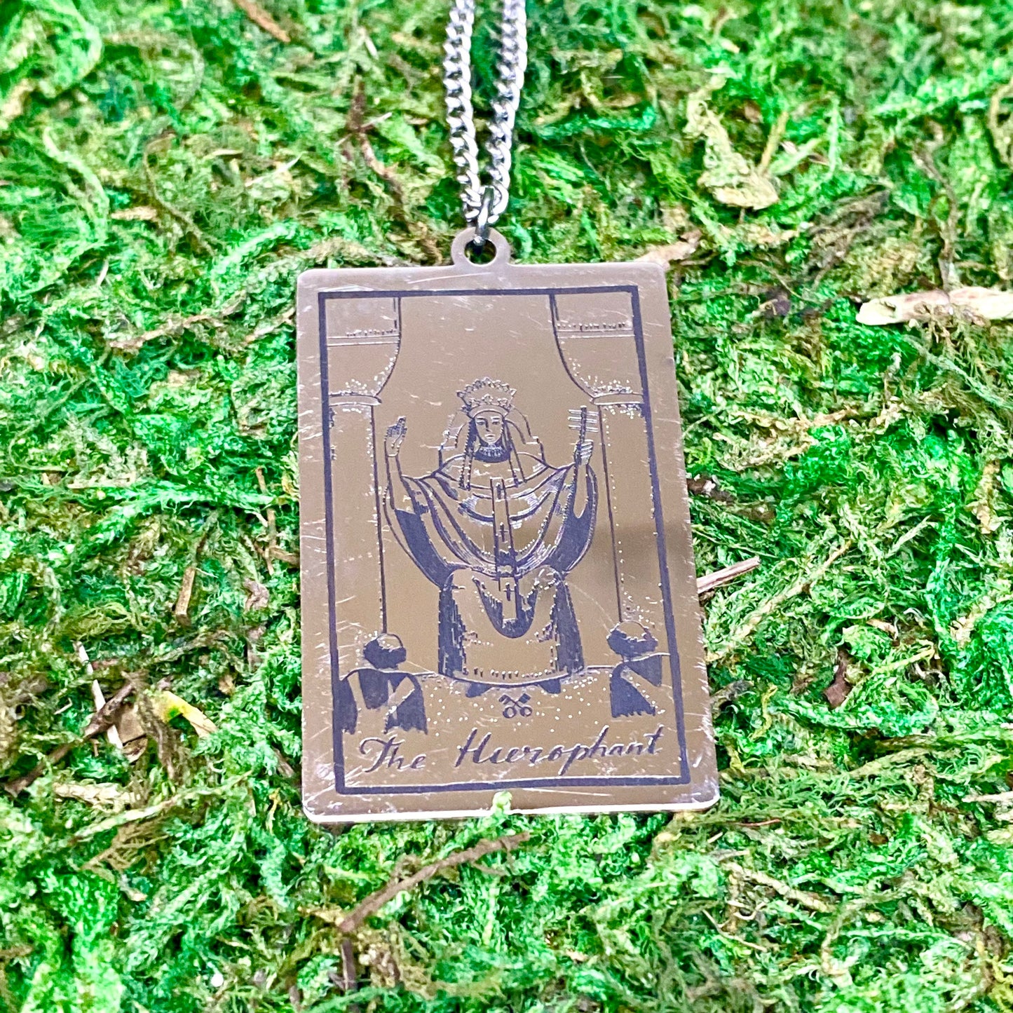 The Hierophant Tarot Card Necklace.
