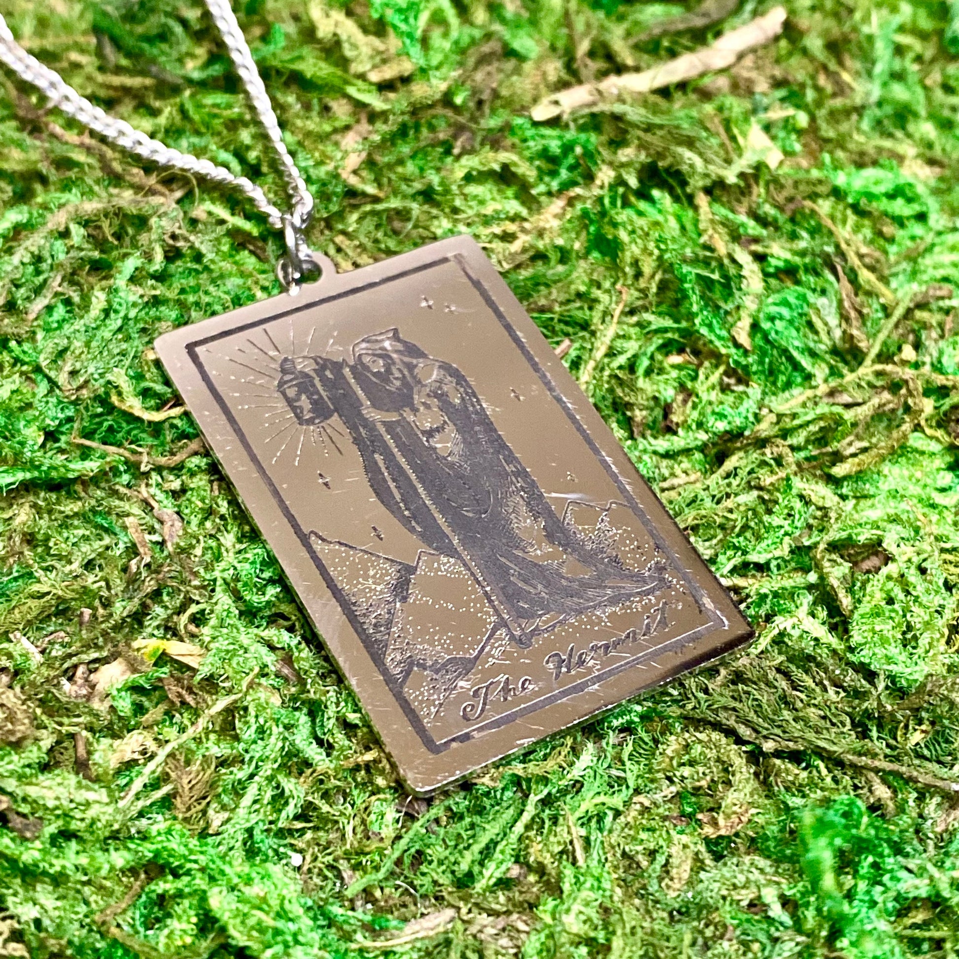 The Hermit Tarot Card Necklace.