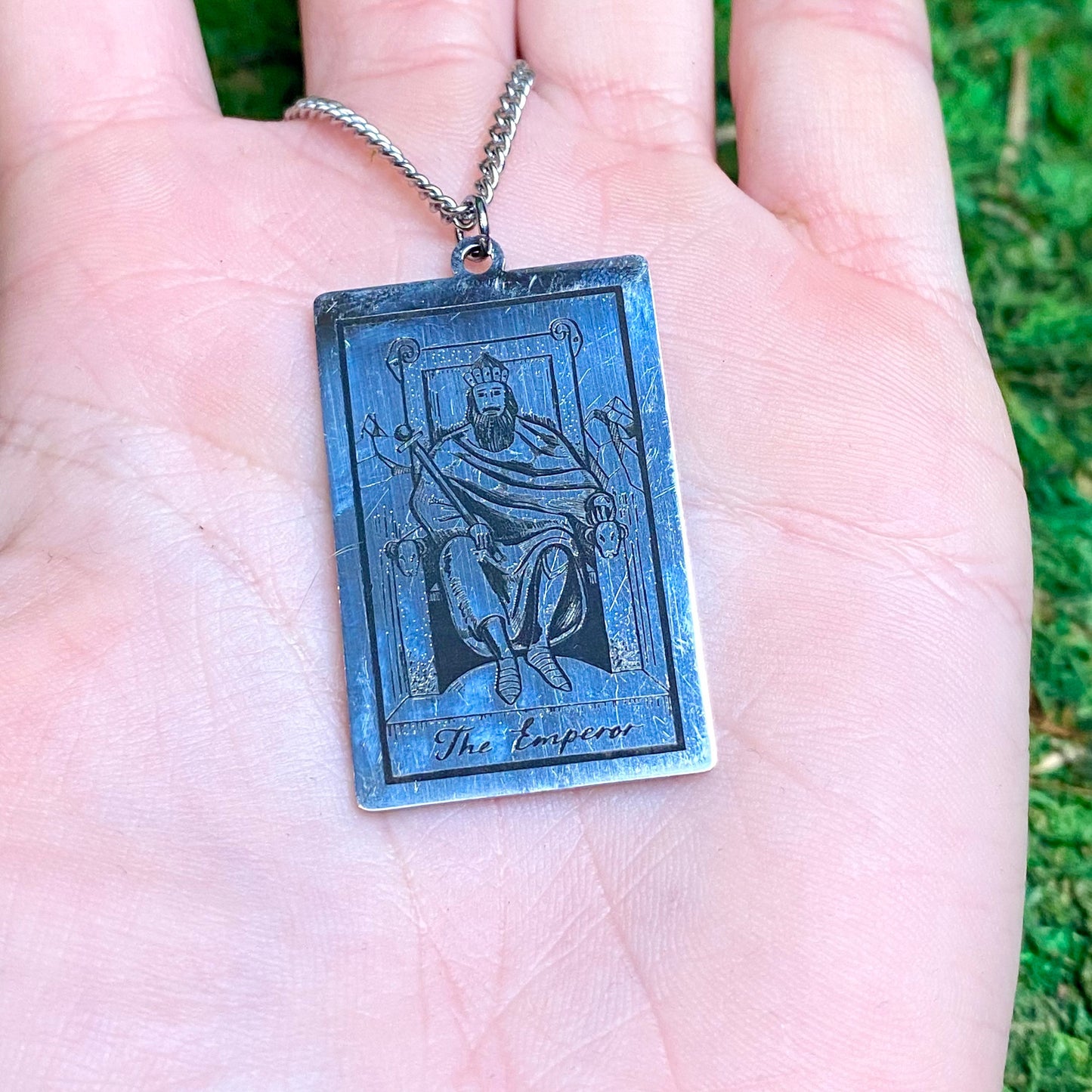 The Emperor Tarot Card Necklace.