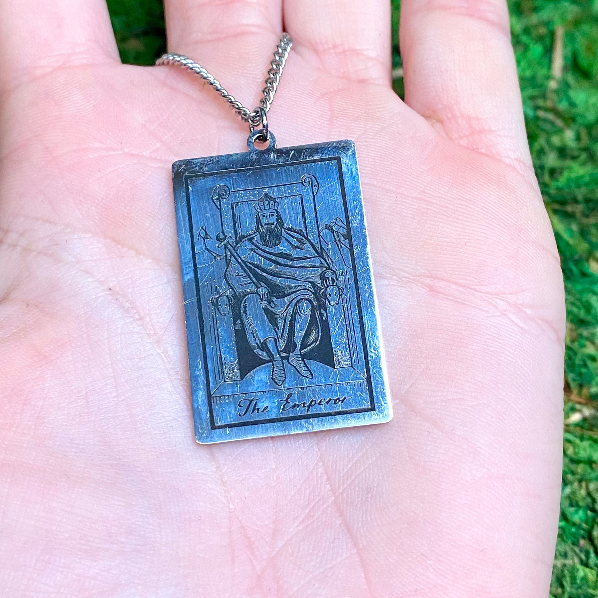 The Emperor Tarot Card Necklace.