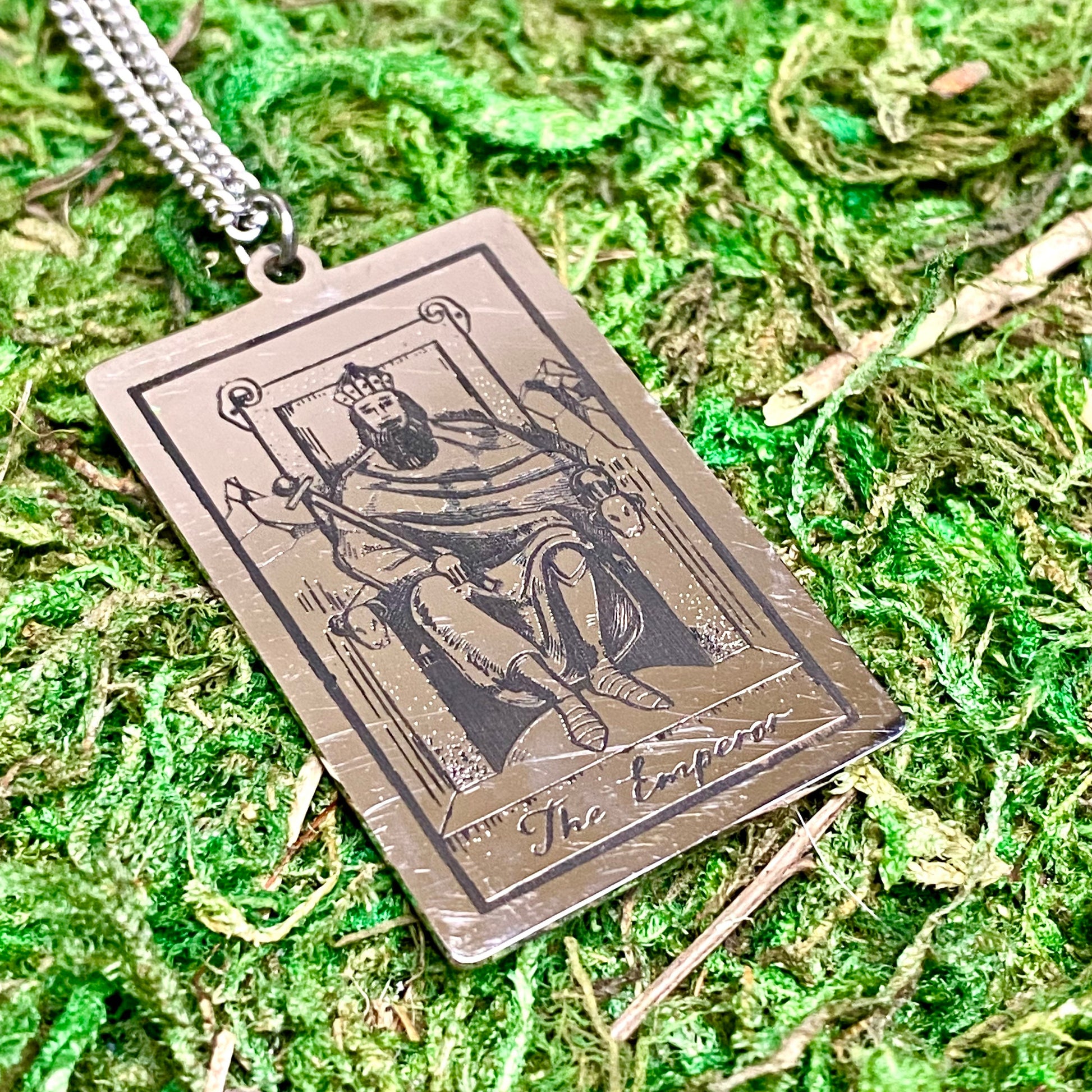 The Emperor Tarot Card Necklace.