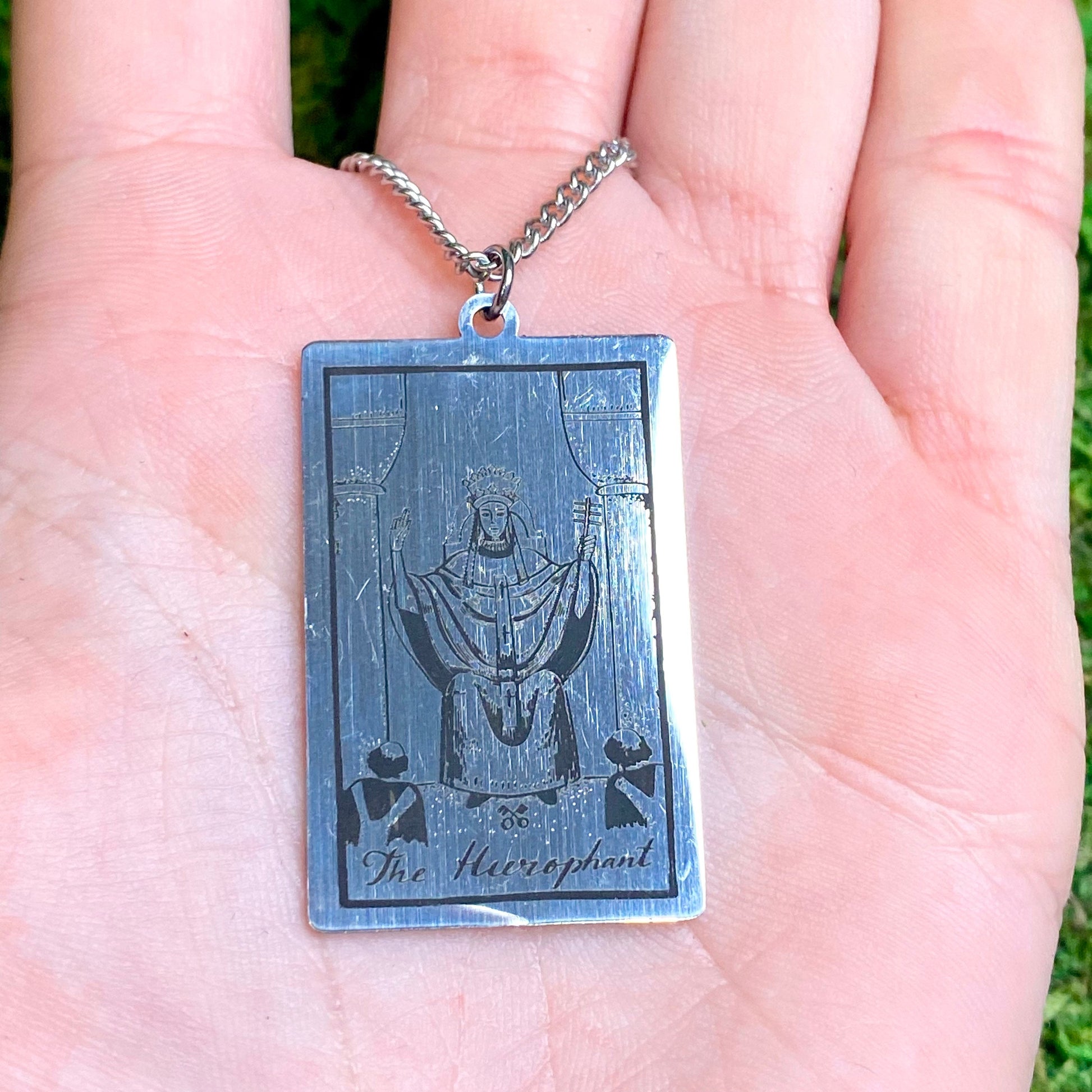 The Hierophant Tarot Card Necklace.