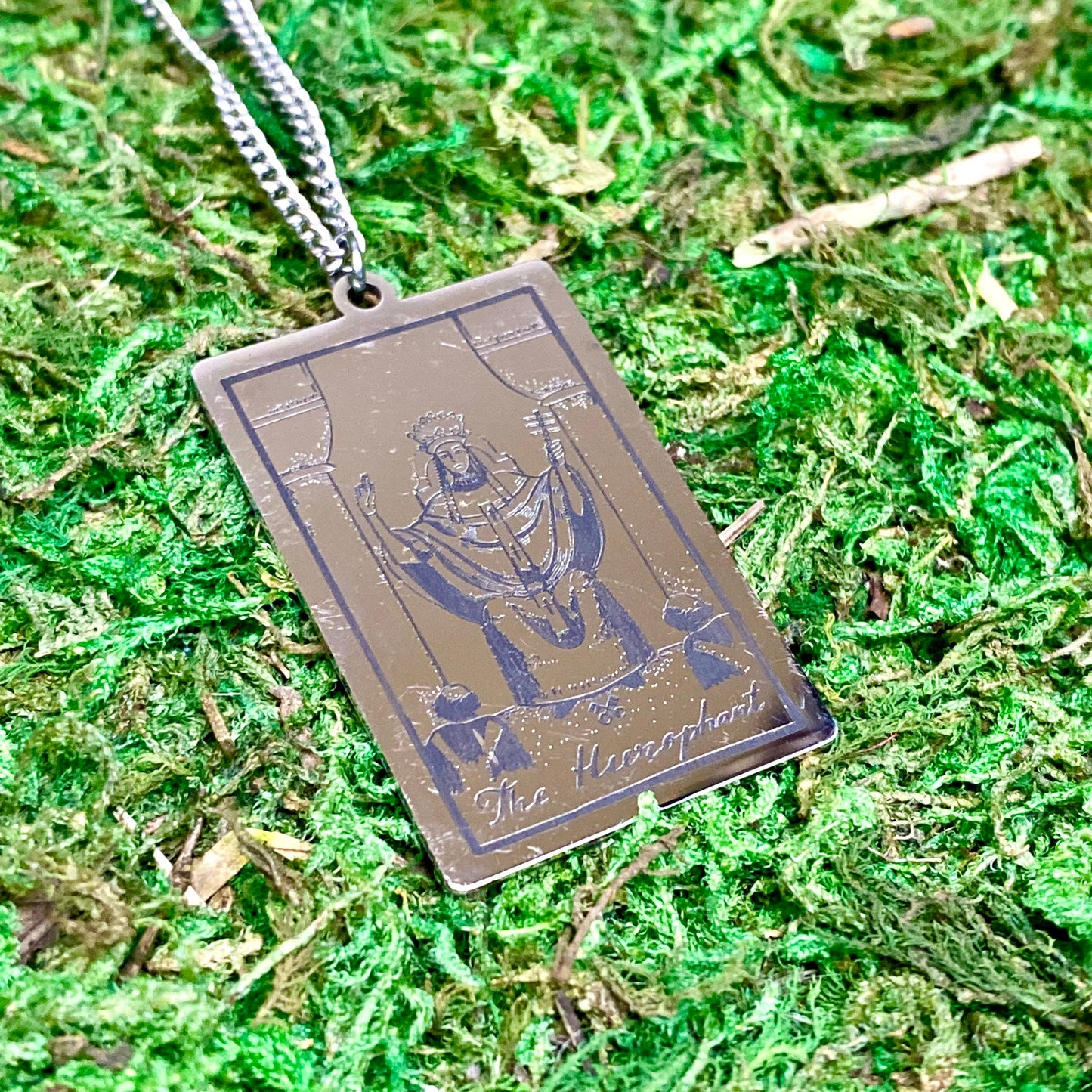 The Hierophant Tarot Card Necklace.
