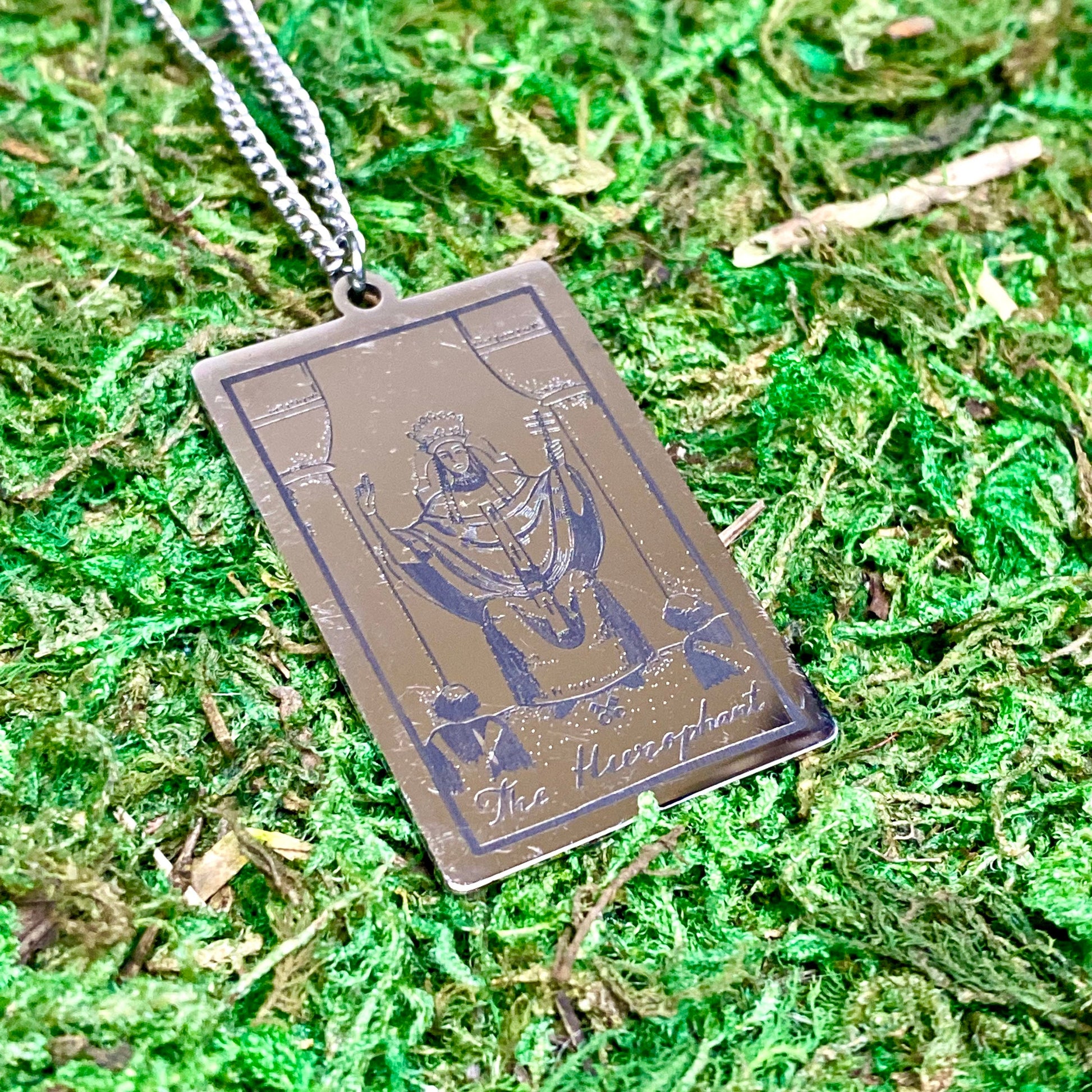 The Hierophant Tarot Card Necklace.