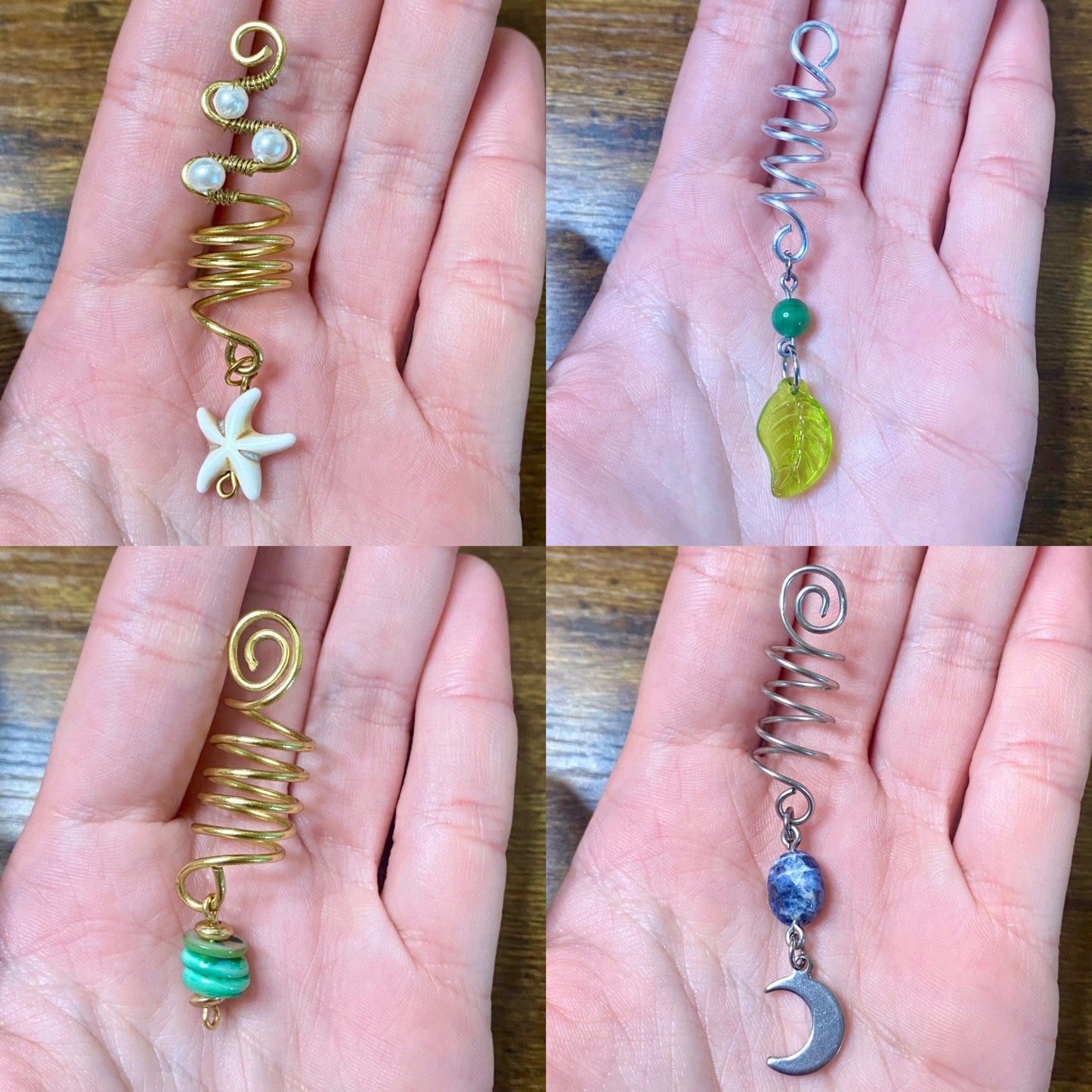 Wire Spiral Wrap Hair Jewelry.