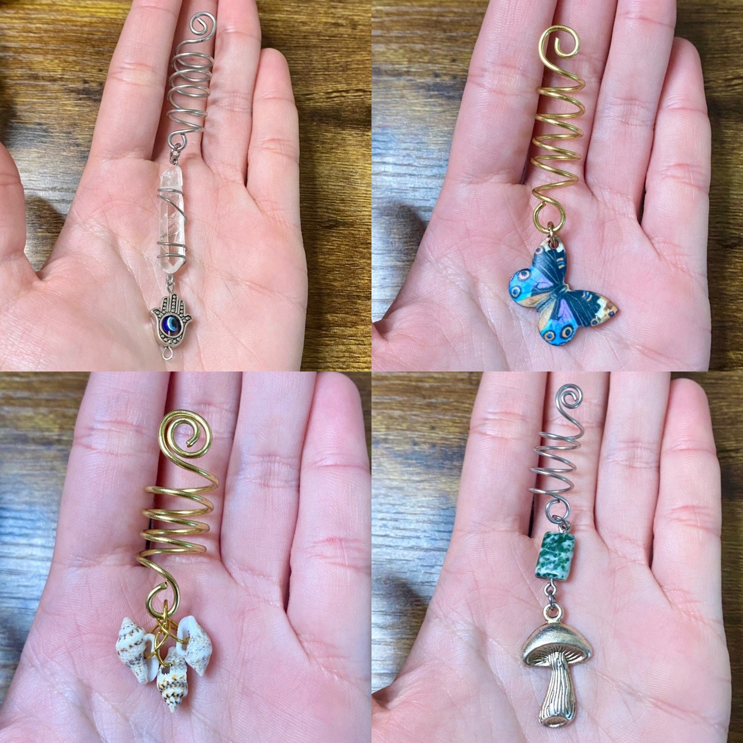 Wire Spiral Wrap Hair Jewelry.