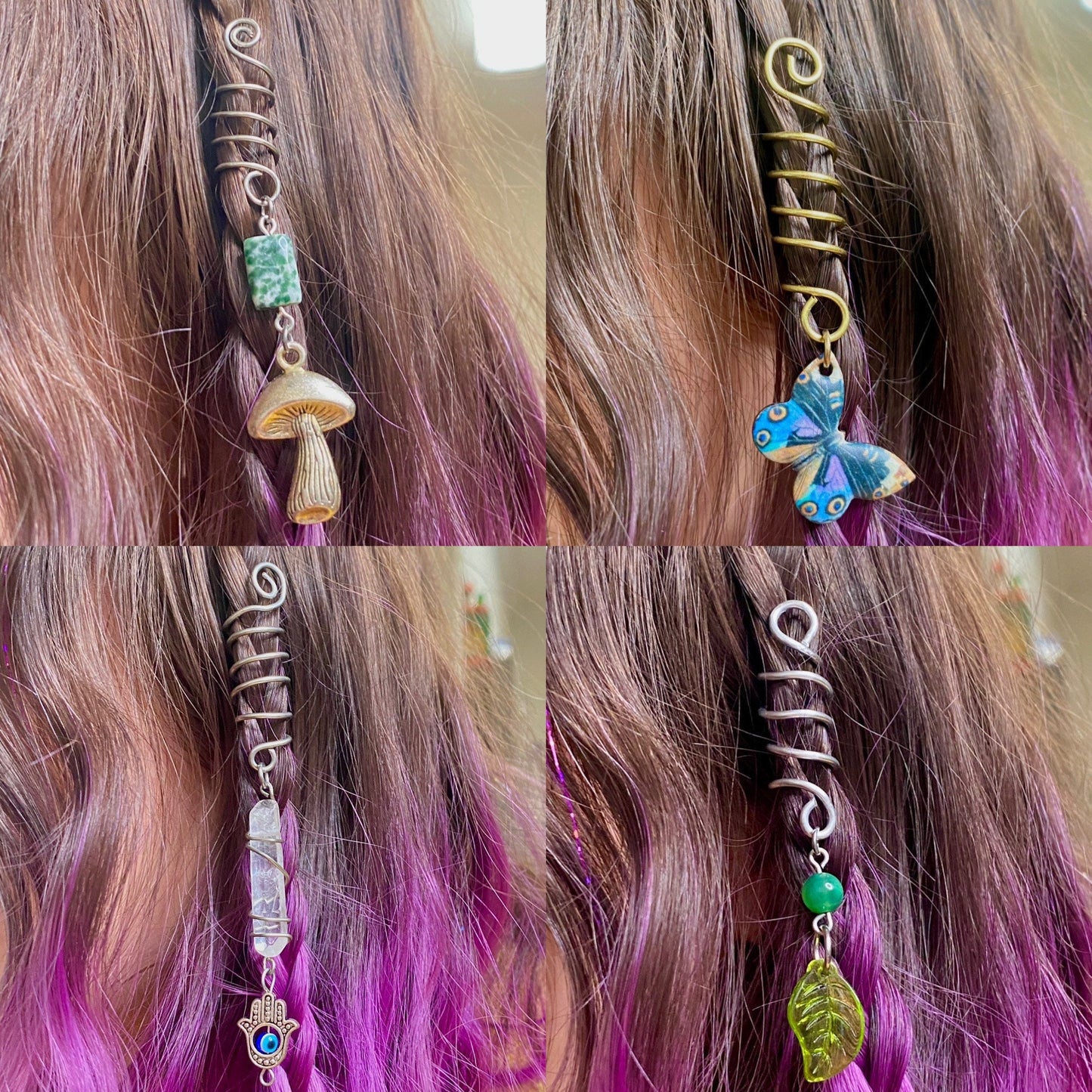Wire Spiral Wrap Hair Jewelry.
