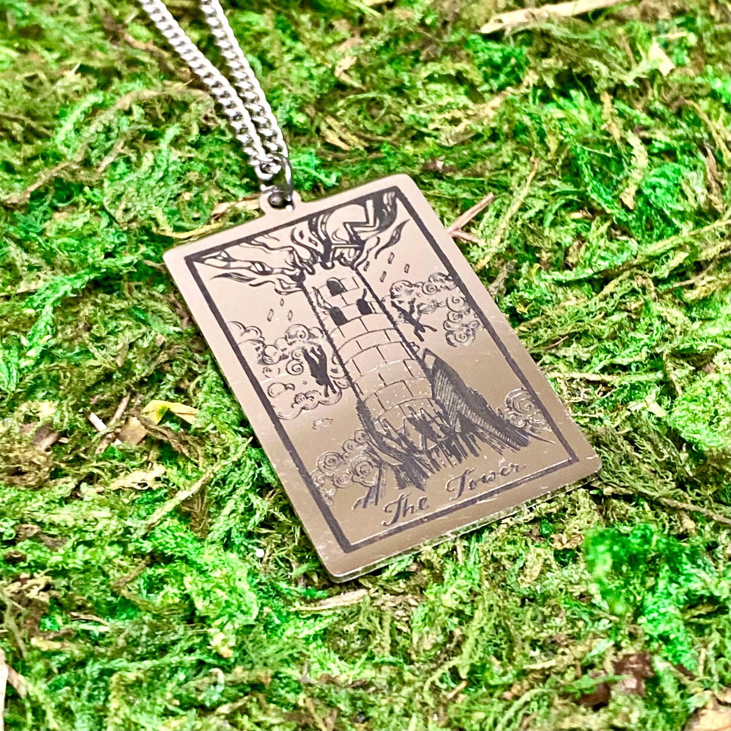The Tower Tarot Card Necklace