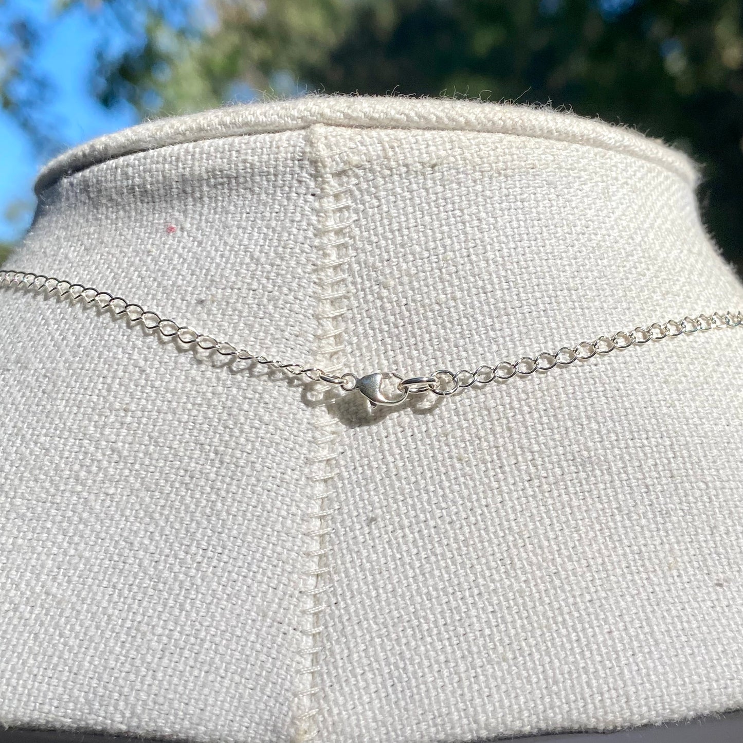 Ocean Jasper Sterling Silver Simple Pendant Necklace