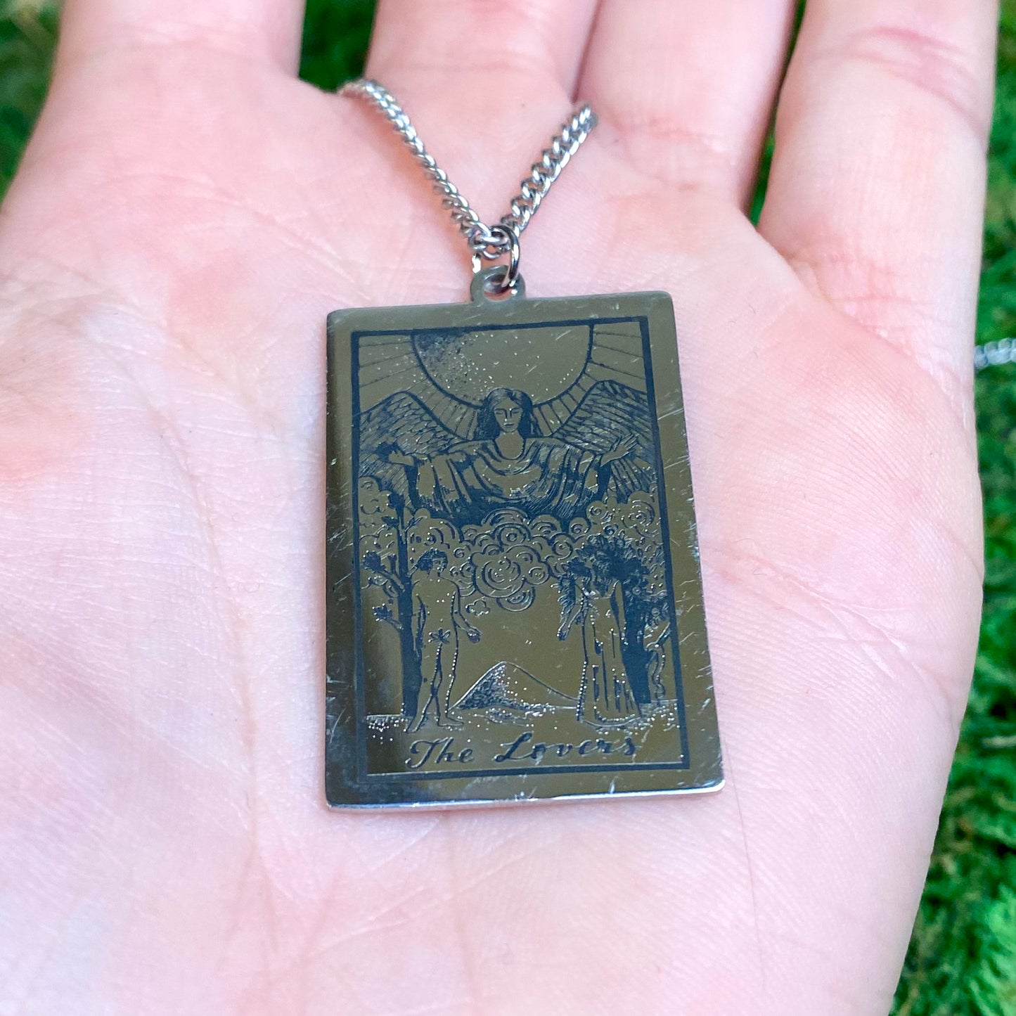 The Lovers Tarot Card Necklace