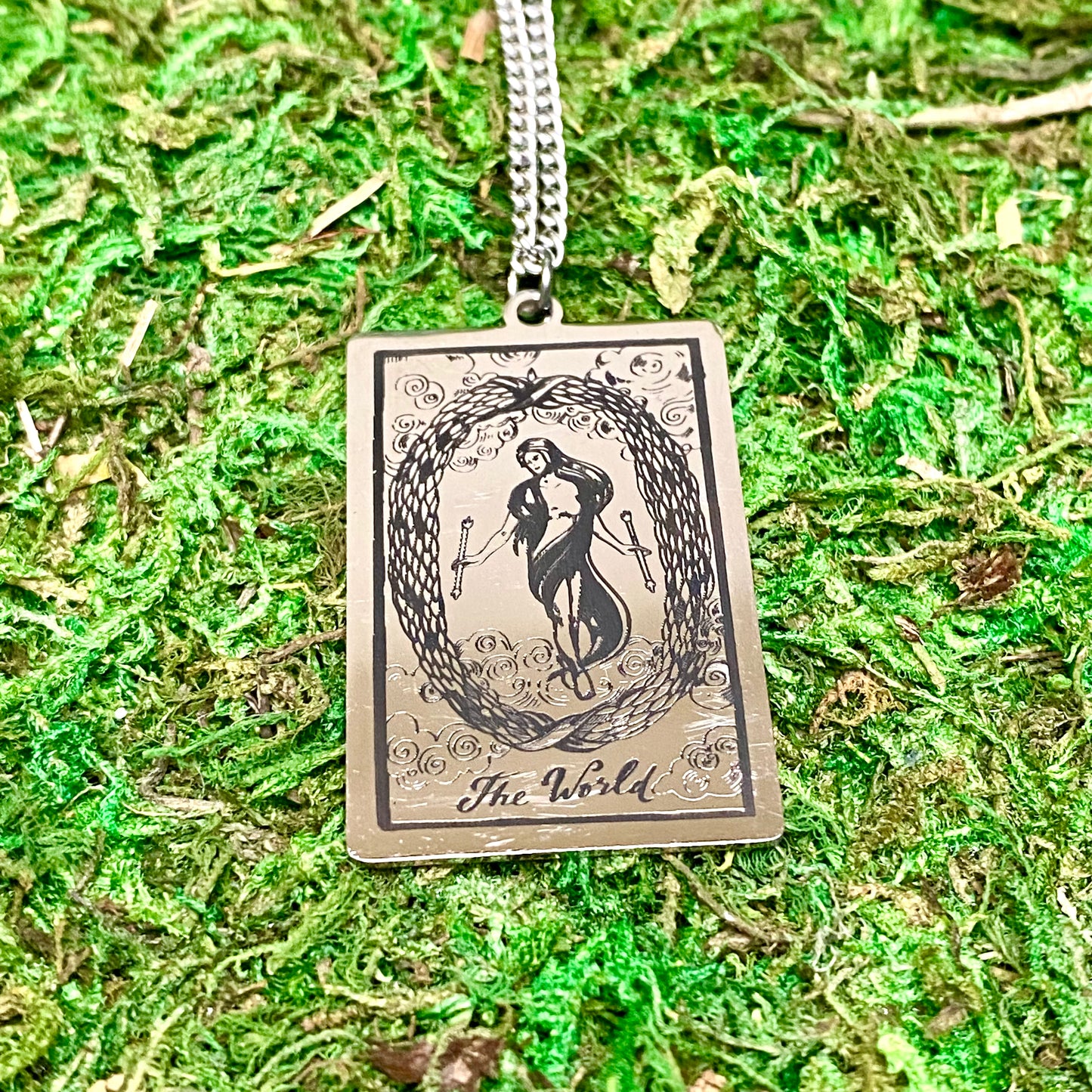 The World Tarot Card Necklace