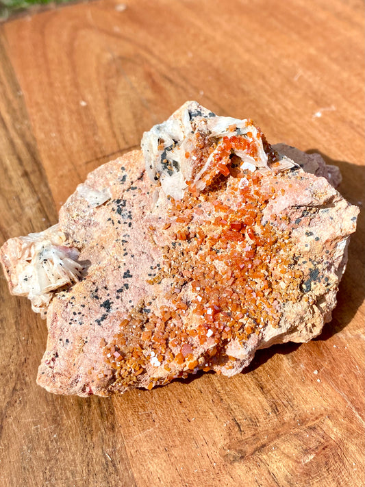Vanadinite on Barite Rough Crystal Specimen #3