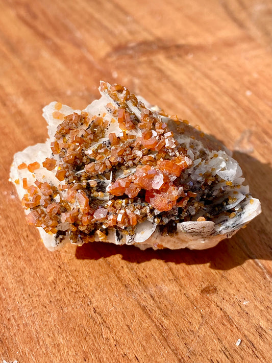 Vanadinite on Barite Rough Crystal Specimen #1