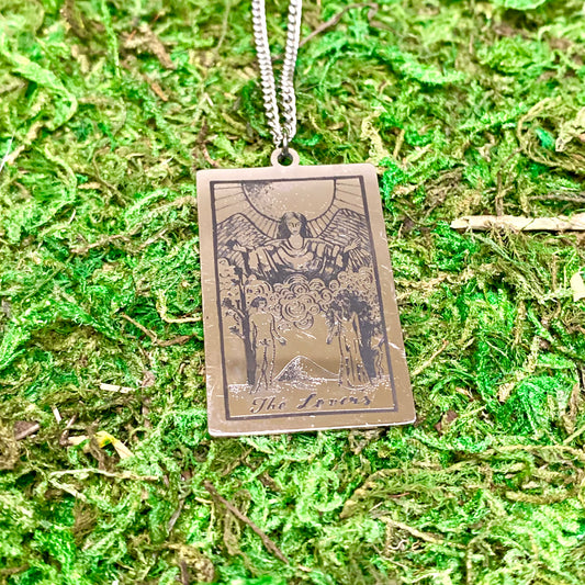The Lovers Tarot Card Necklace