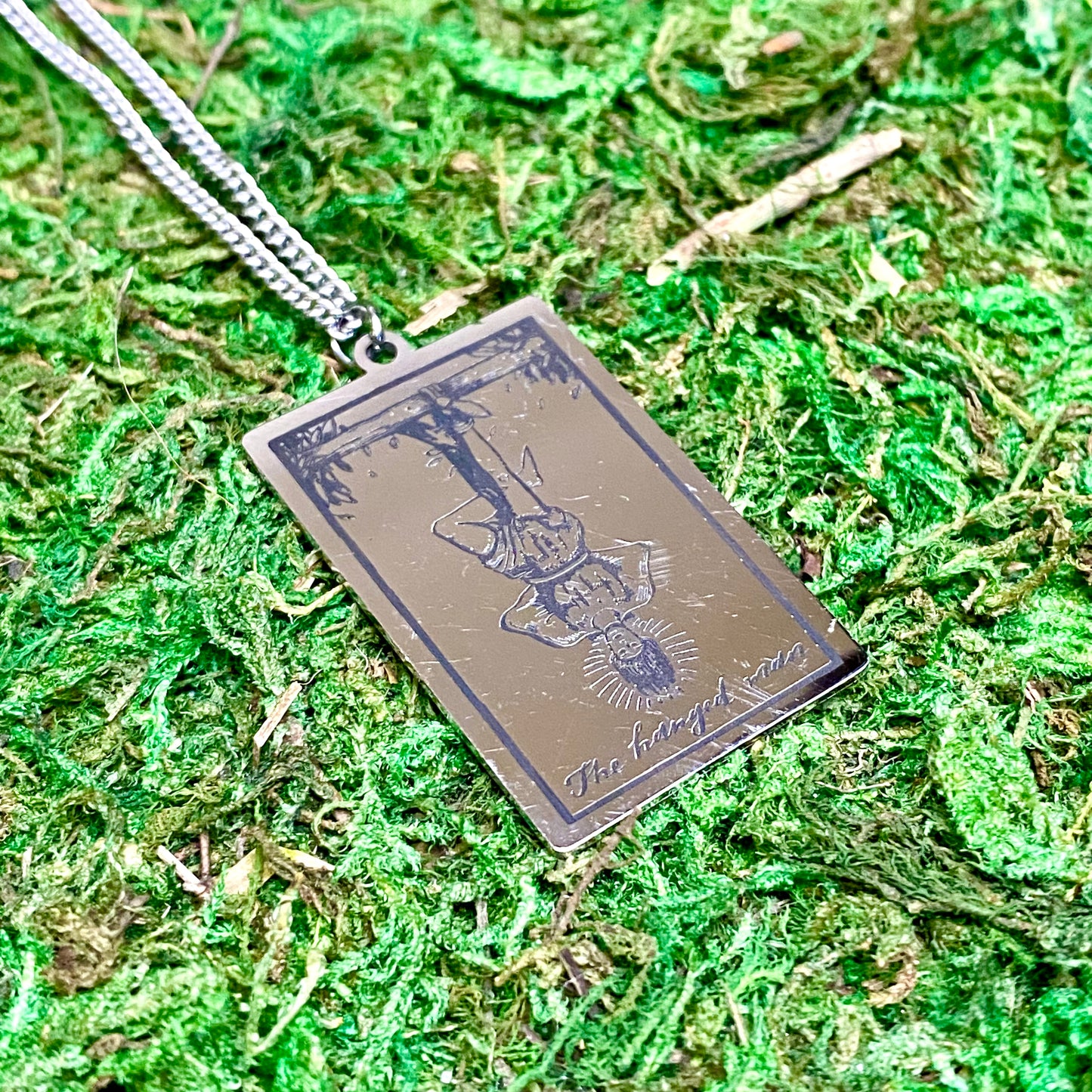 The Hanged Man Tarot Card Necklace