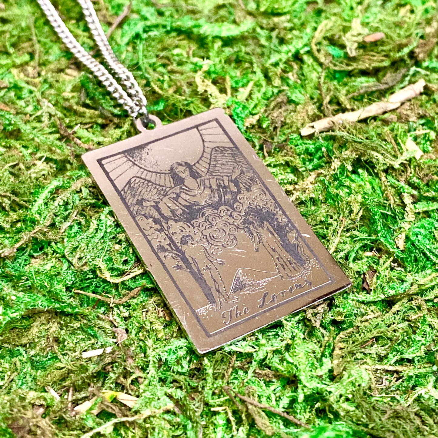 The Lovers Tarot Card Necklace