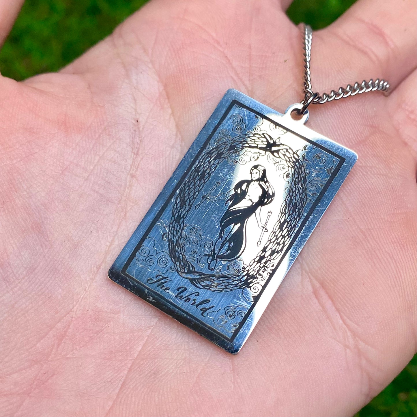 The World Tarot Card Necklace