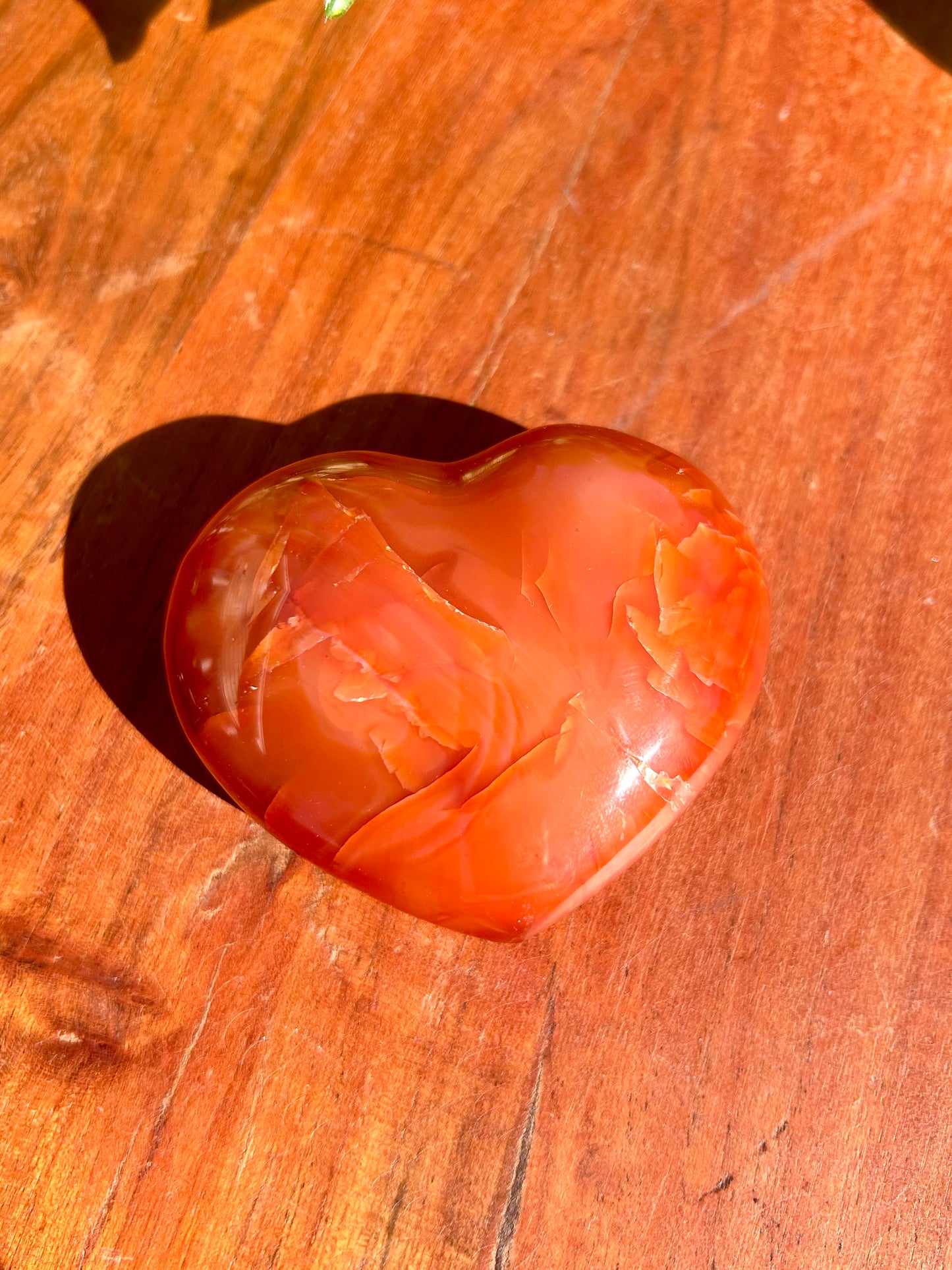 Carnelian Gemstone Polished Heart Carvings
