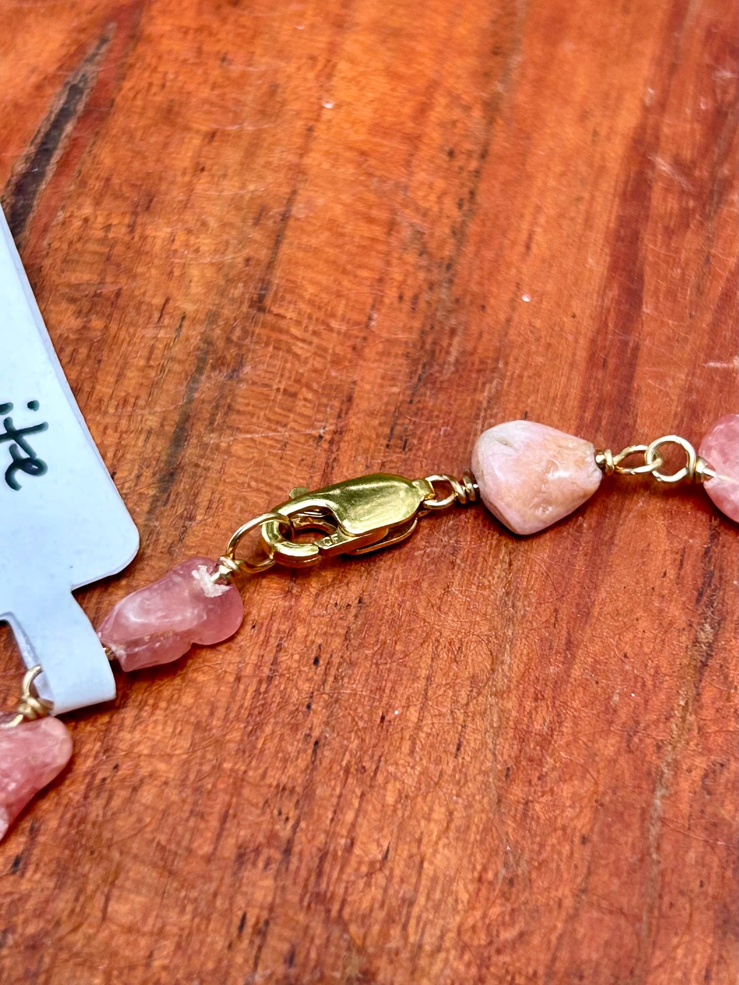 Rhodonite 14k Gold Fill Chain Link Gemstone Wire Wrapped Necklace