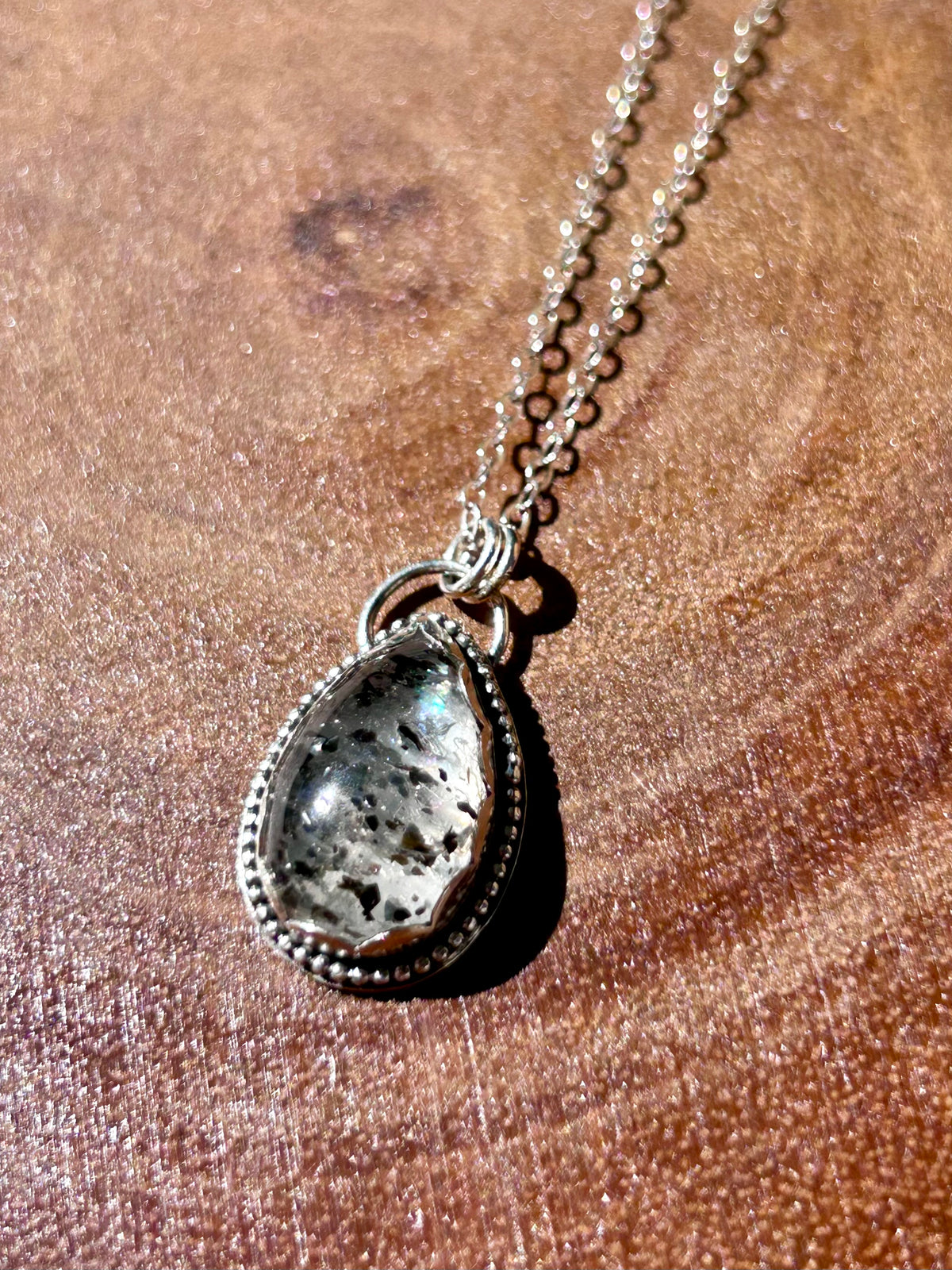 Garden Quartz Gemstone Sterling Silver Pendant Necklace