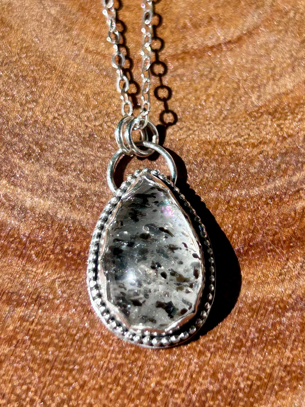 Garden Quartz Gemstone Sterling Silver Pendant Necklace