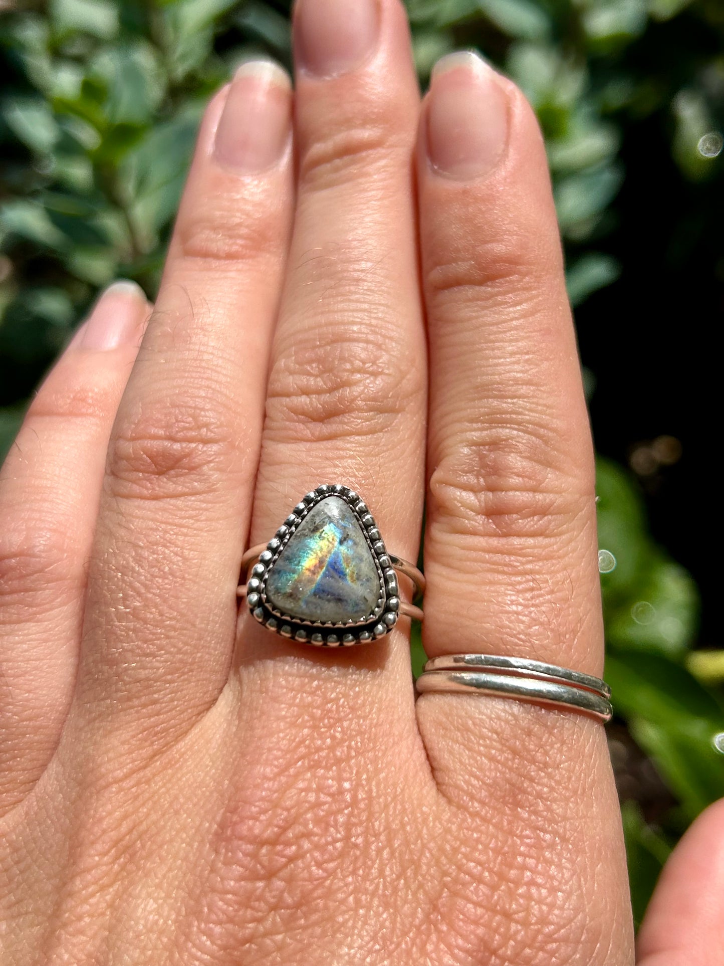 Labradorite Sterling Silver Ring, Size 7