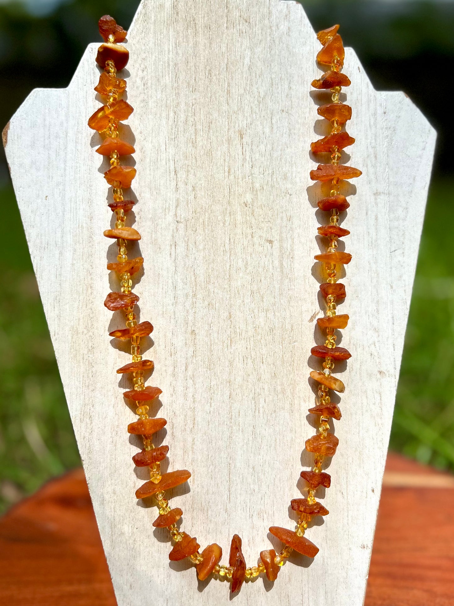 Amber Gemstone 14k Gold Filled Beaded Necklace