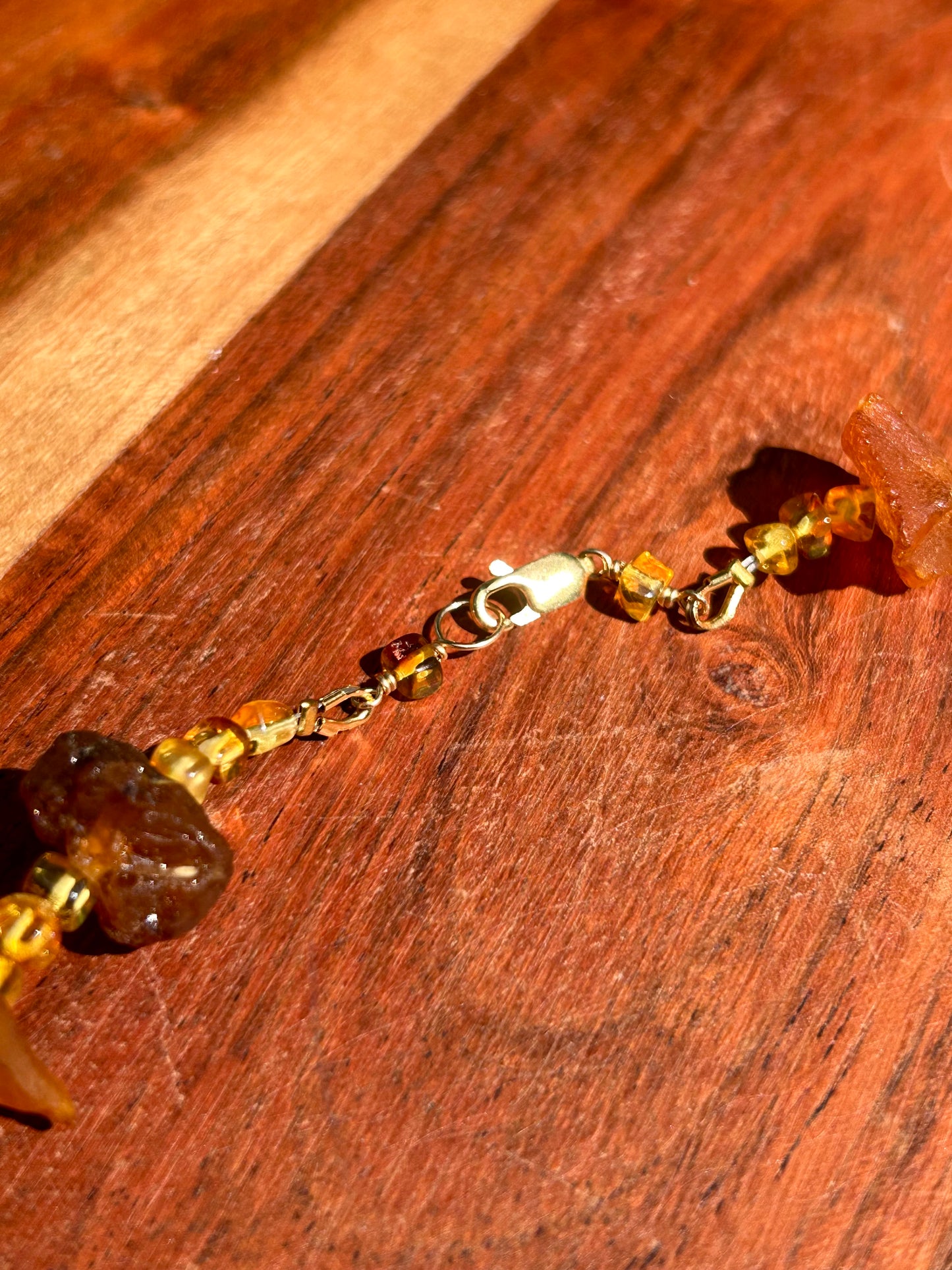 Amber Gemstone 14k Gold Filled Beaded Necklace