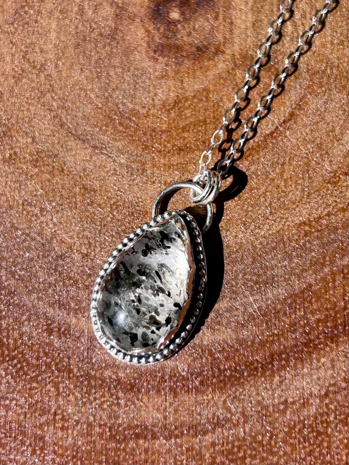 Garden Quartz Gemstone Sterling Silver Pendant Necklace