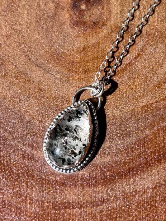 Garden Quartz Gemstone Sterling Silver Pendant Necklace