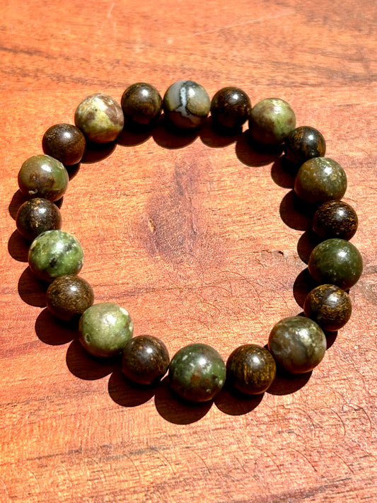 Green Opal & Bronzite Gemstone Bracelet