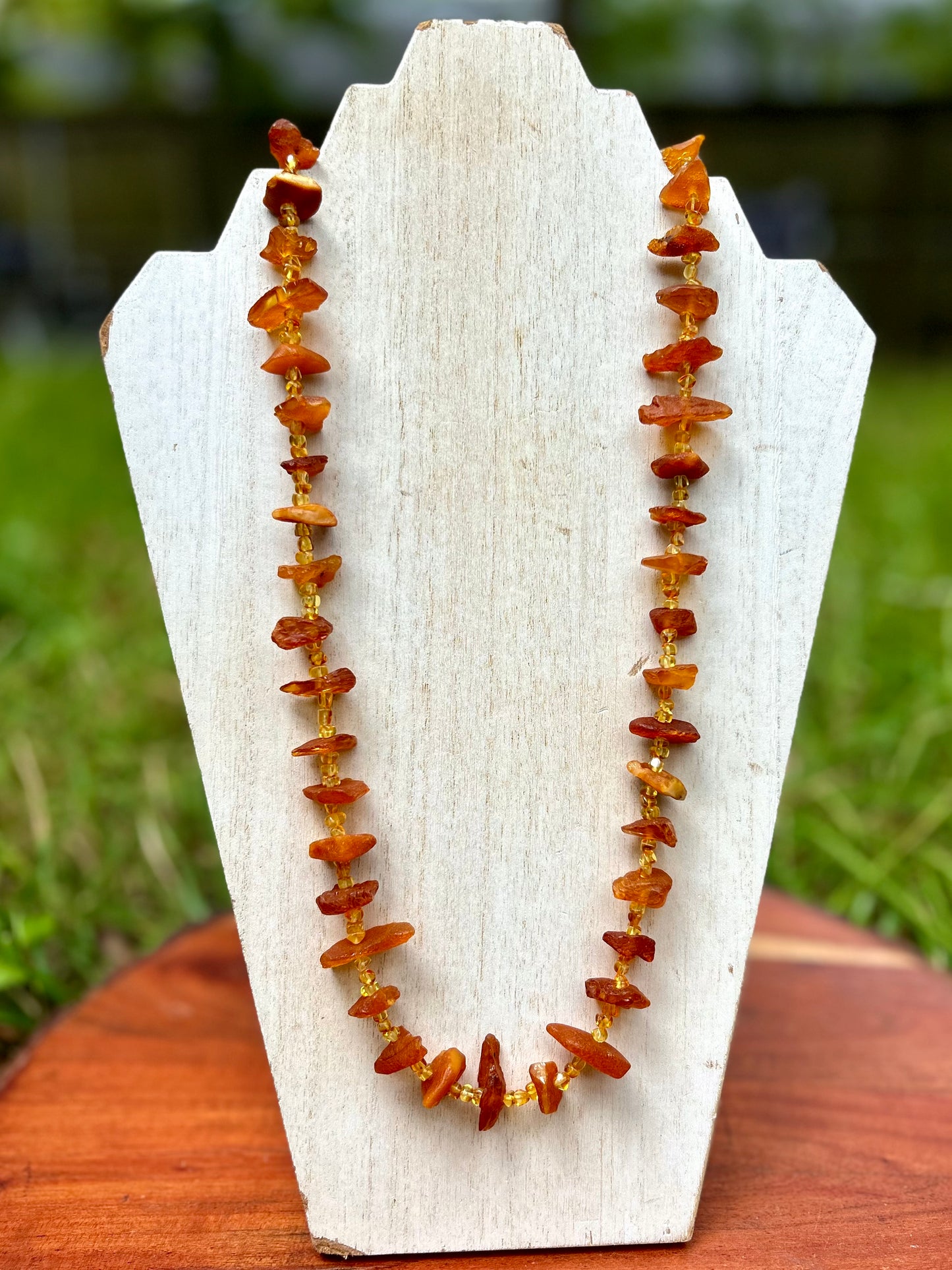 Amber Gemstone 14k Gold Filled Beaded Necklace