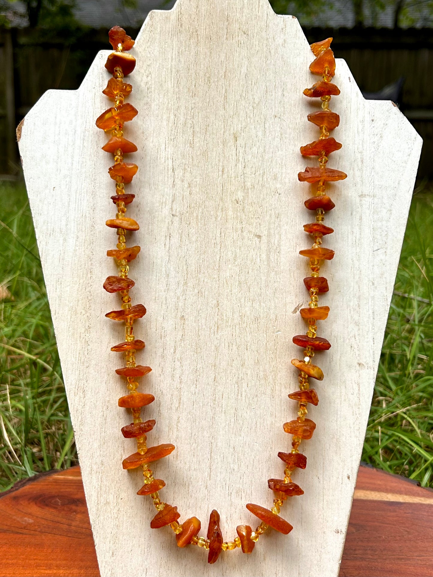 Amber Gemstone 14k Gold Filled Beaded Necklace