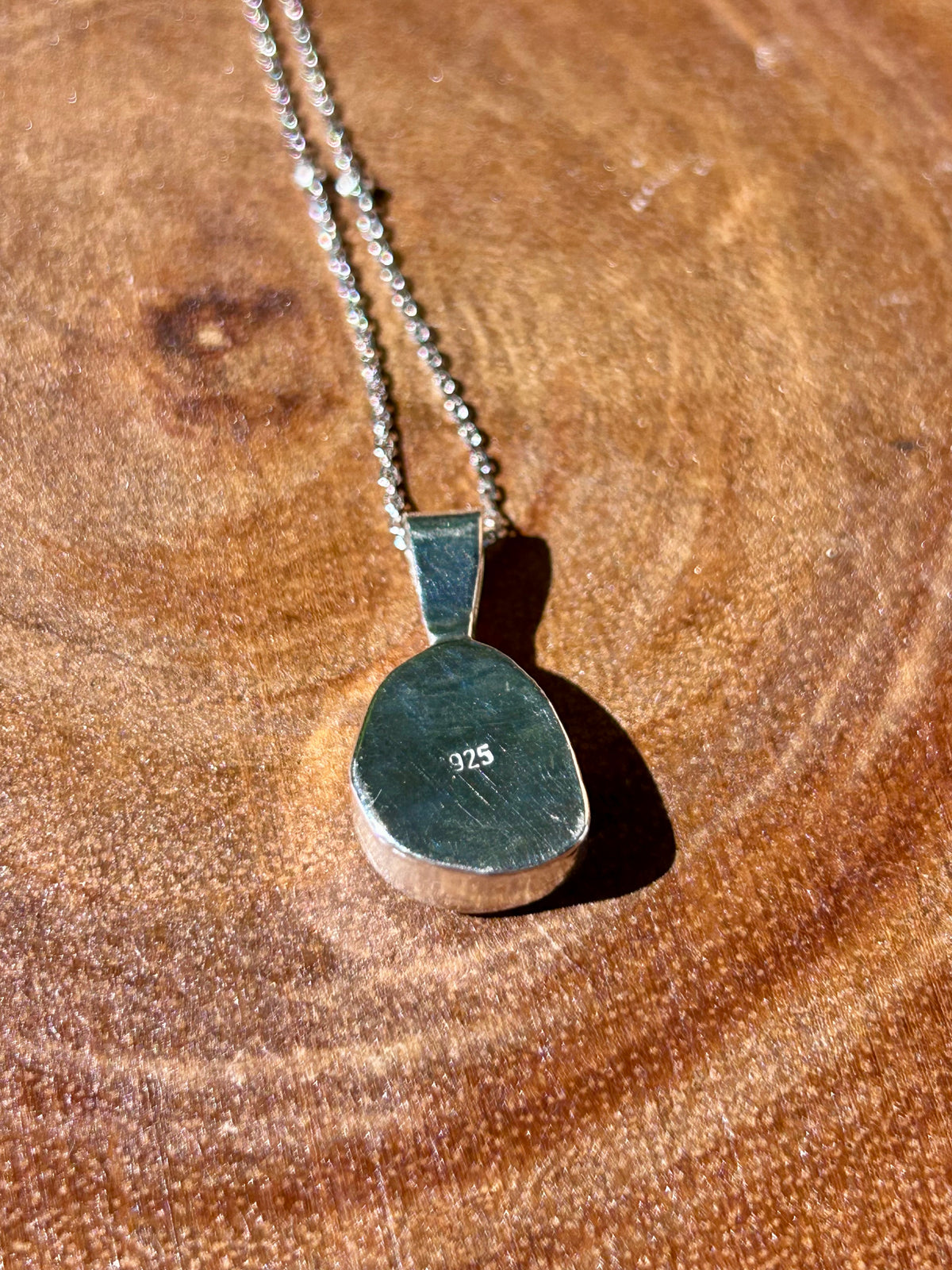 Australian Opal Gemstone Sterling Silver Pendant Necklace